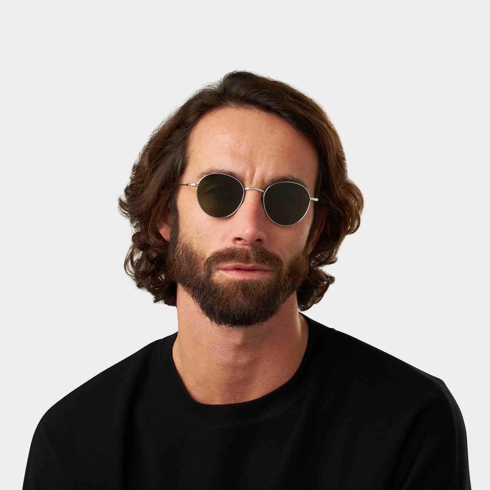 TBD Eyewear Vicuña Rhodium Bottle Green Lens Sunglasses Man