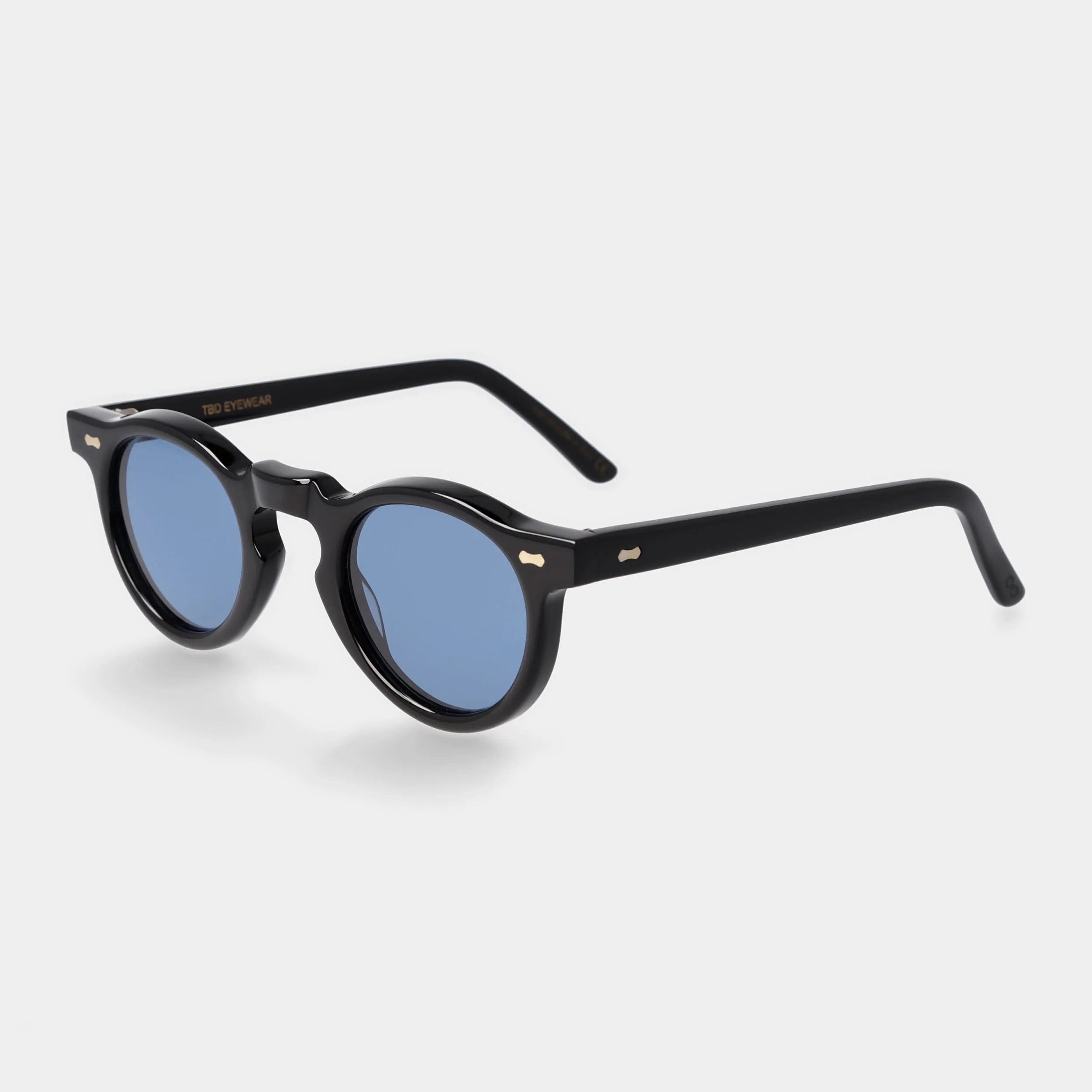 TBD Eyewear Welt Eco Black Blue Lens Sunglasses Angle