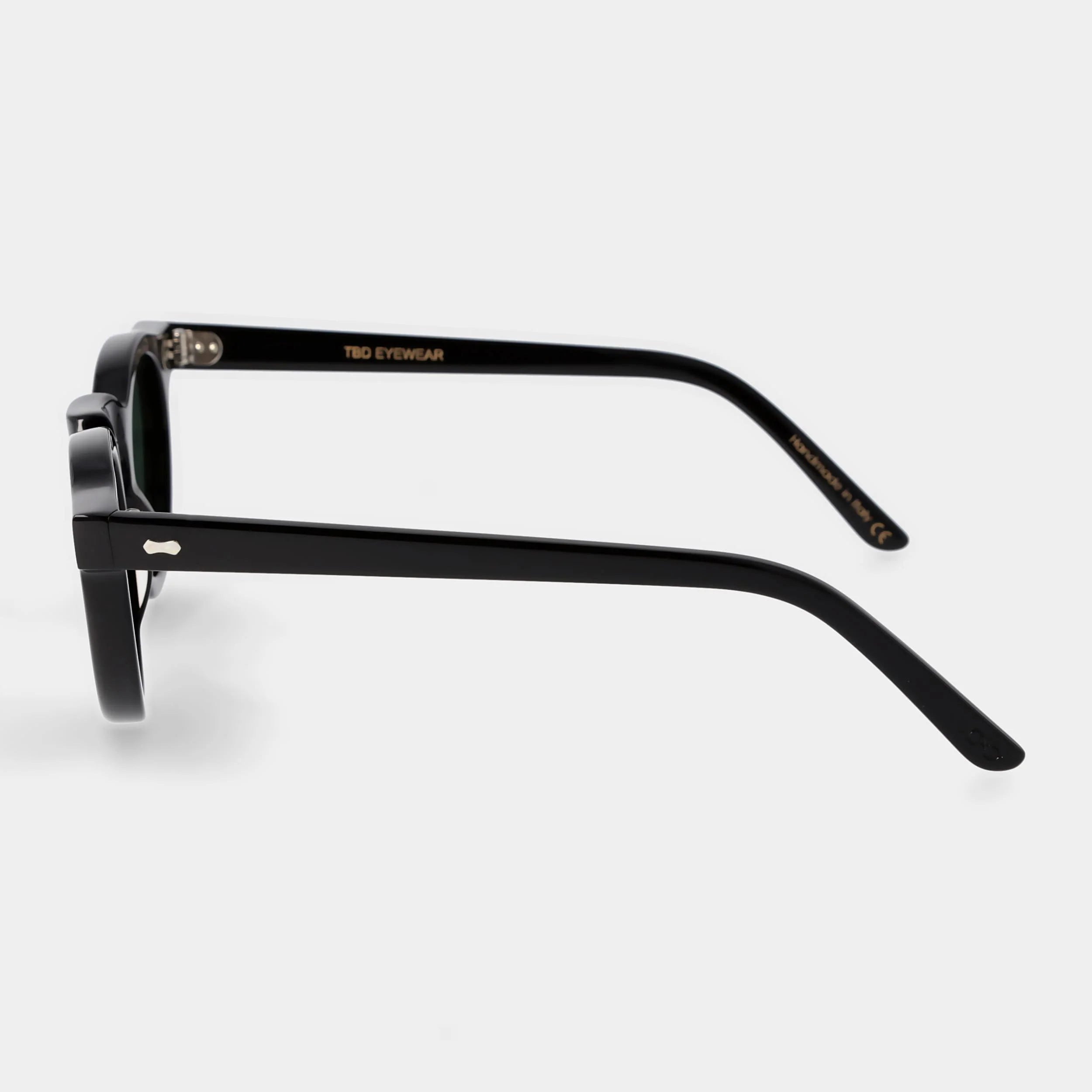 TBD Eyewear Welt Eco Black Bottle Green Lens Sunglasses Side