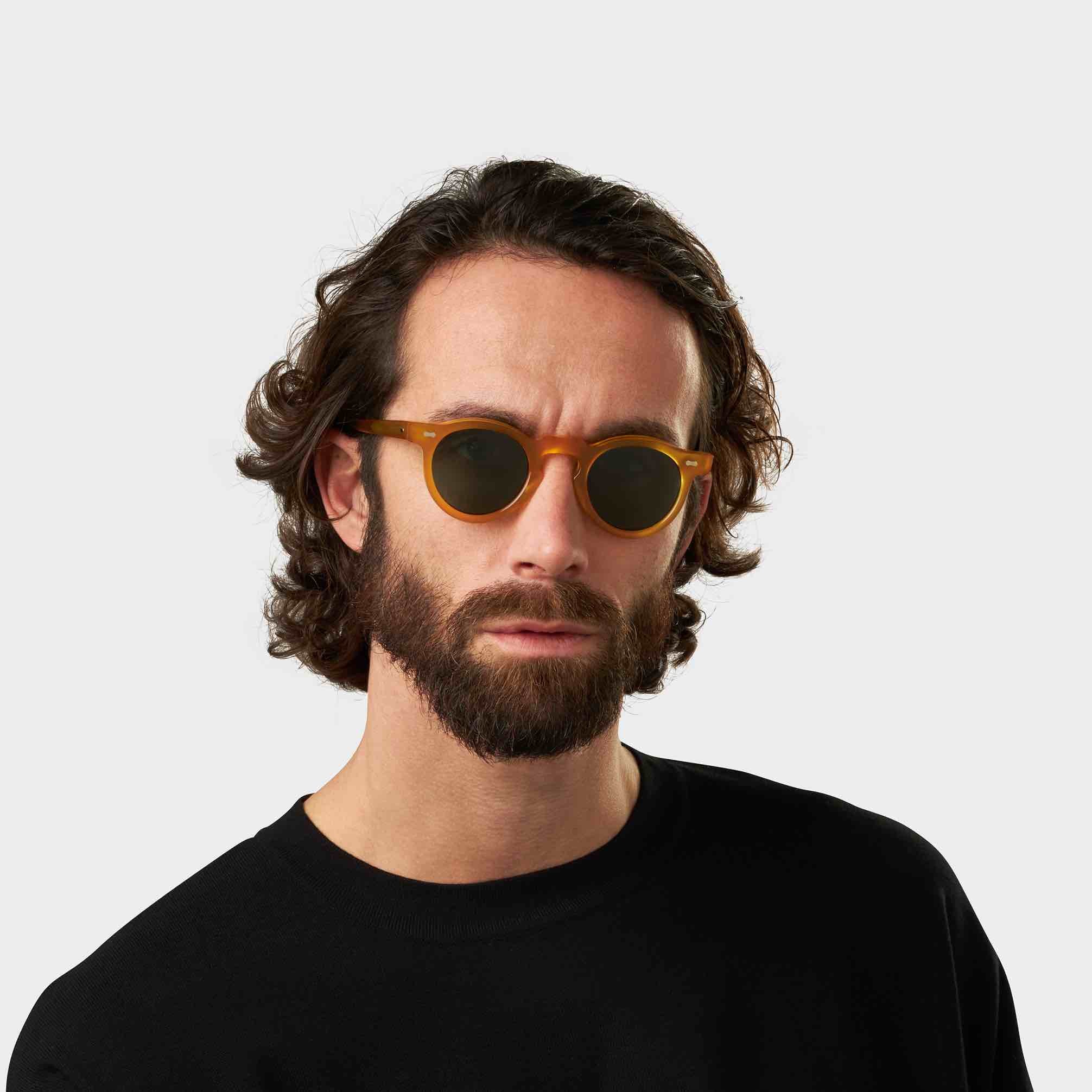 TBD Eyewear Welt Eco Honey Bottle Green Lens Sunglasses Man