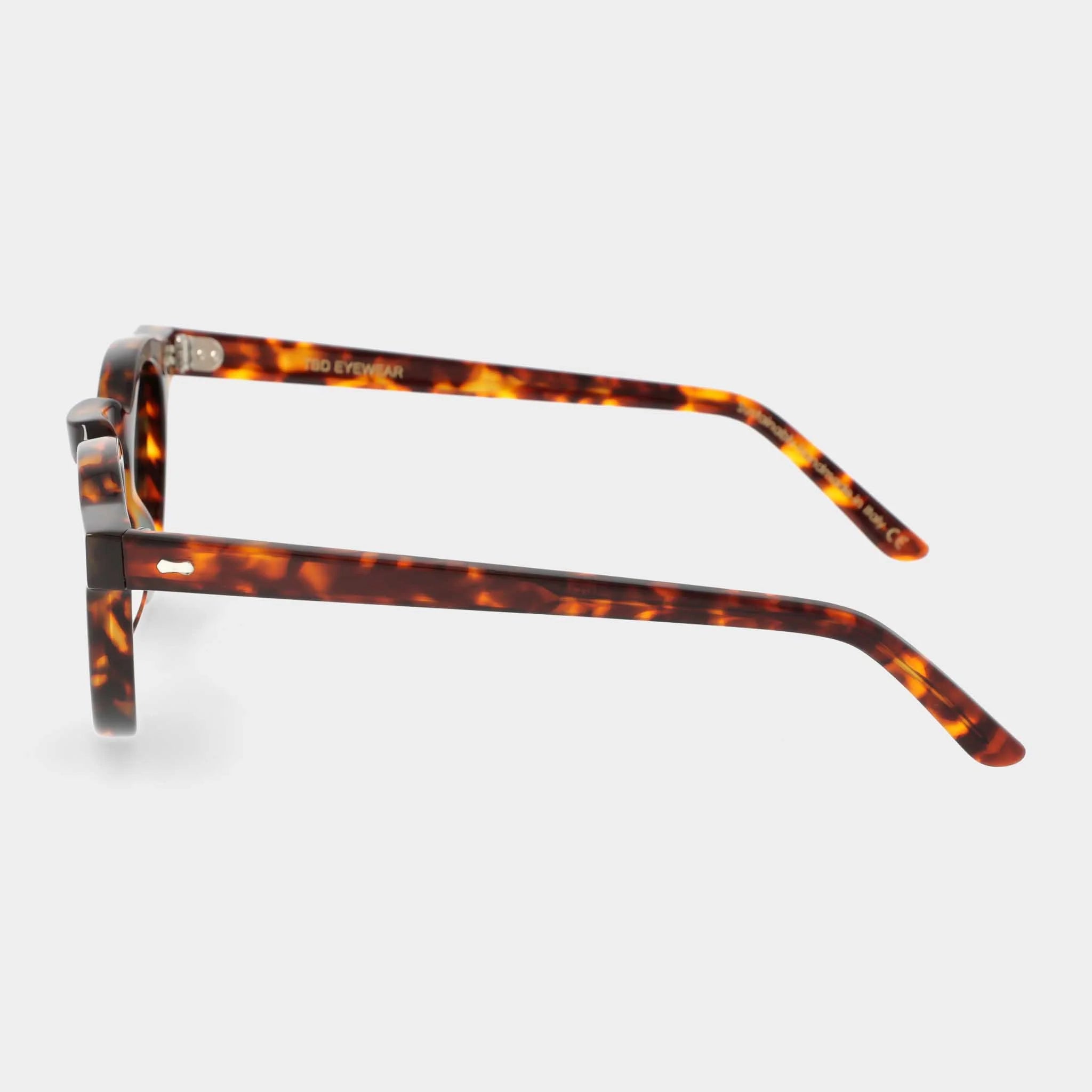 TBD Eyewear Welt Eco Spotted Havana Bottle Green Lens Sunglasses Side