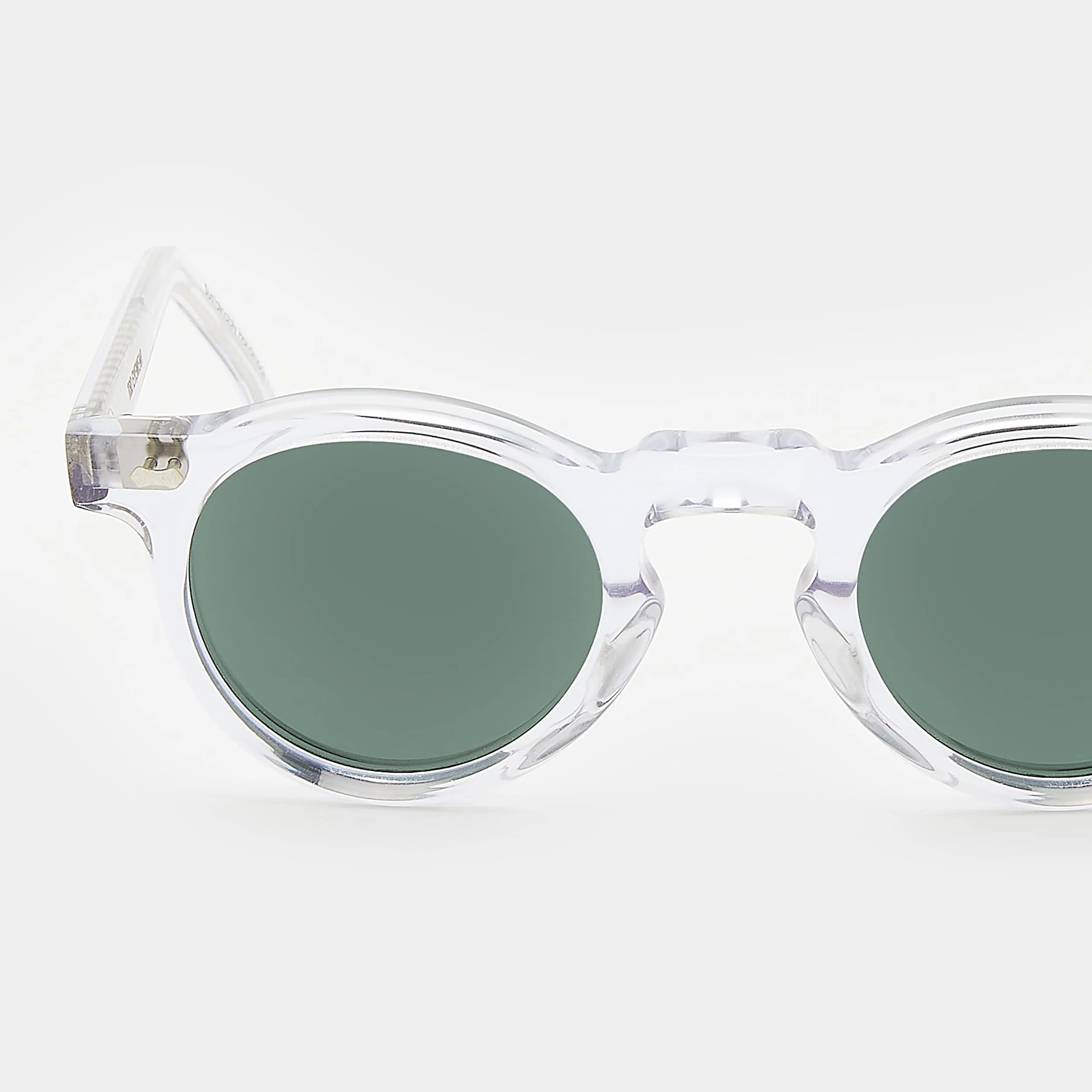 TBD Eyewear Welt Eco Transparent Bottle Green Lens Sunglasses Detail