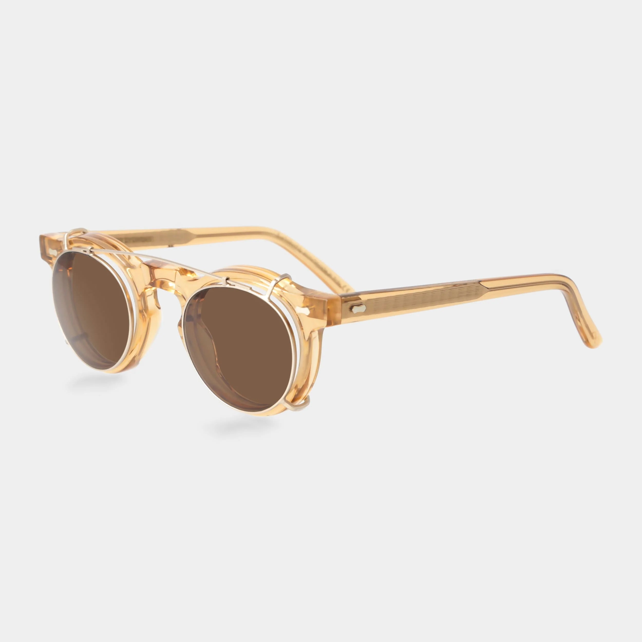TBD Eyewear Welt with Clip Gold Tobacco Lens Angle