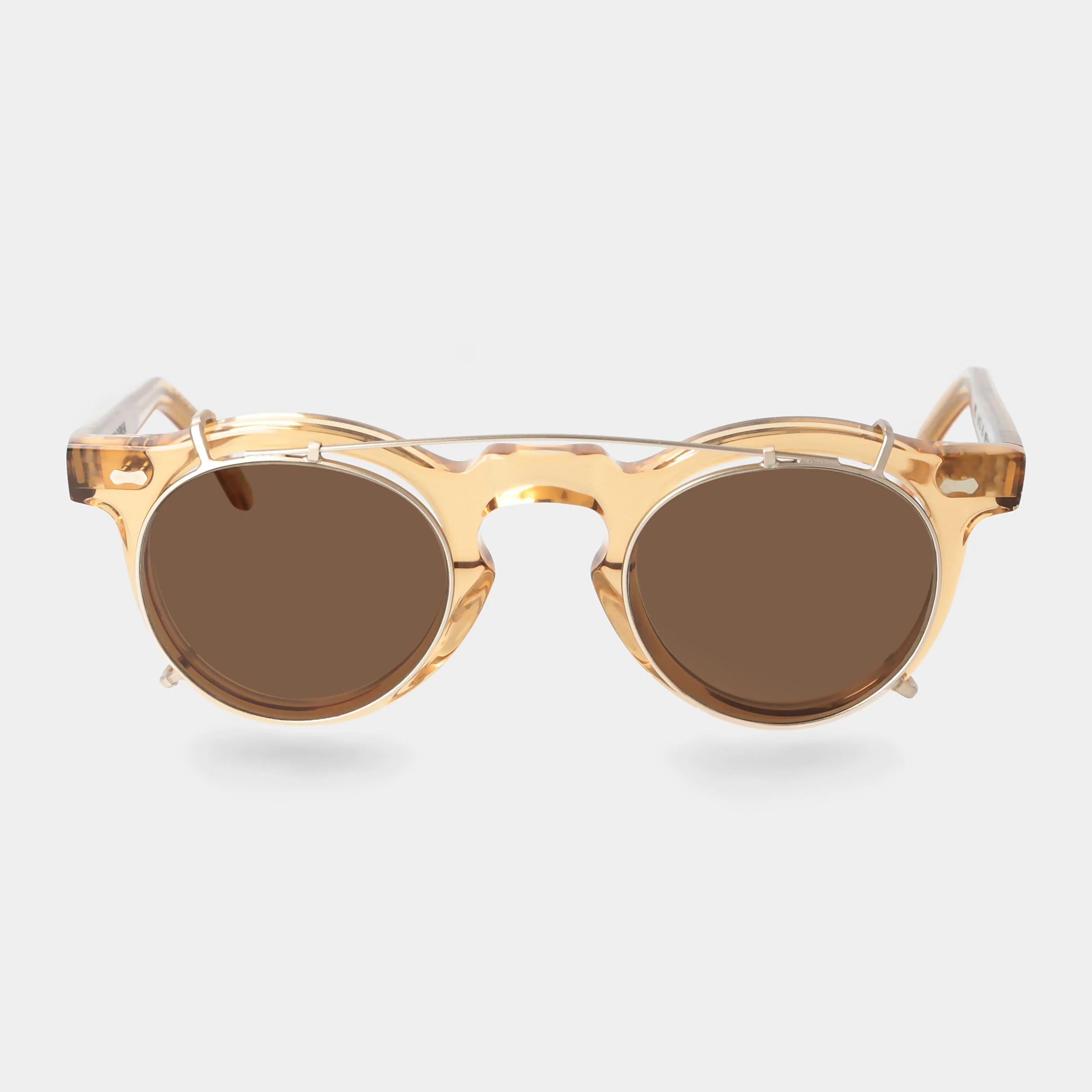 TBD Eyewear Welt with Clip Gold Tobacco Lens Front
