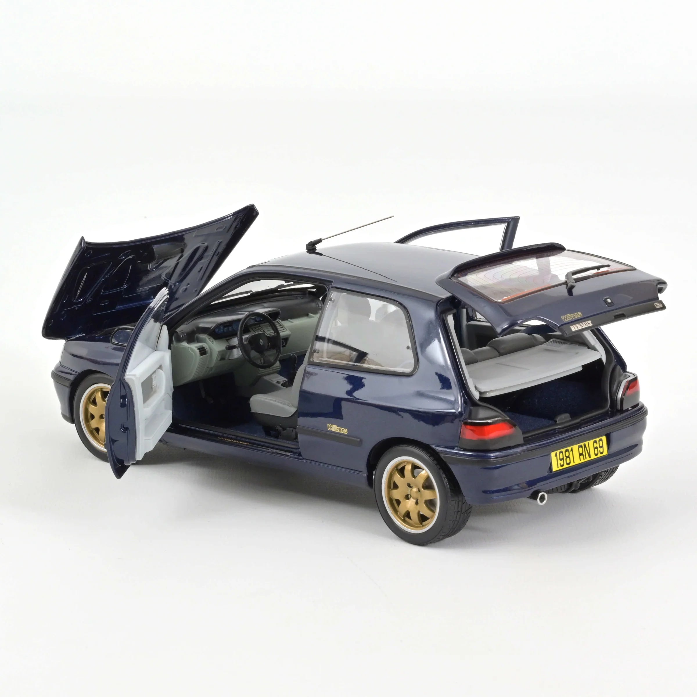 Norev Renault Clio Williams Blue - 1993 1:18 Diecast Car 185230