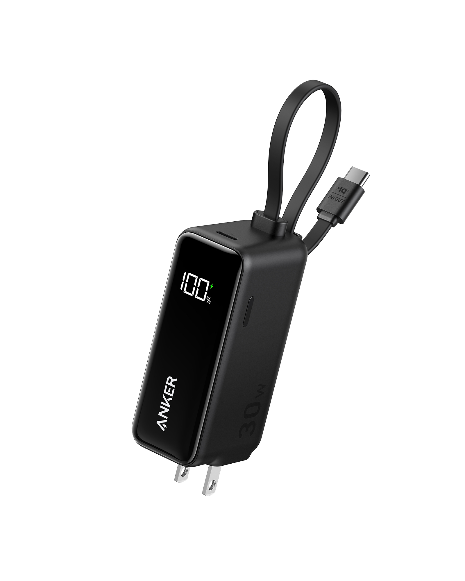 Anker Power Bank (30W, 5k,  Fusion, Built-In USB-C Cable)