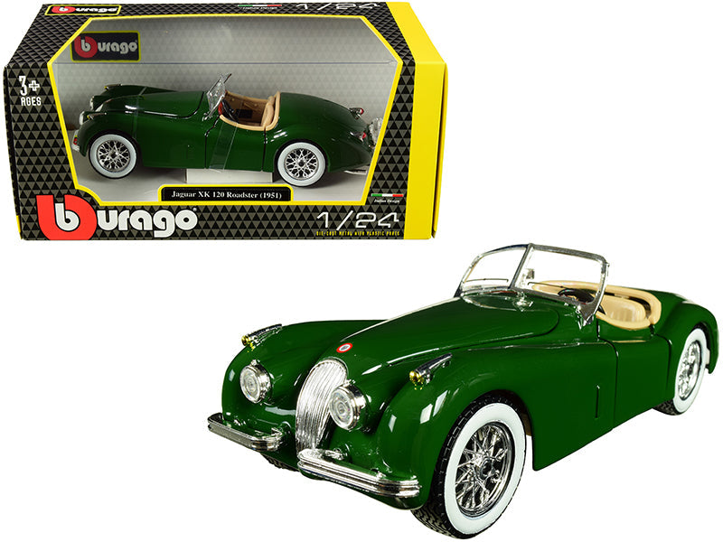 Bburago 1951 Jaguar XK 120 Roadster Green 1/24 Diecast Car