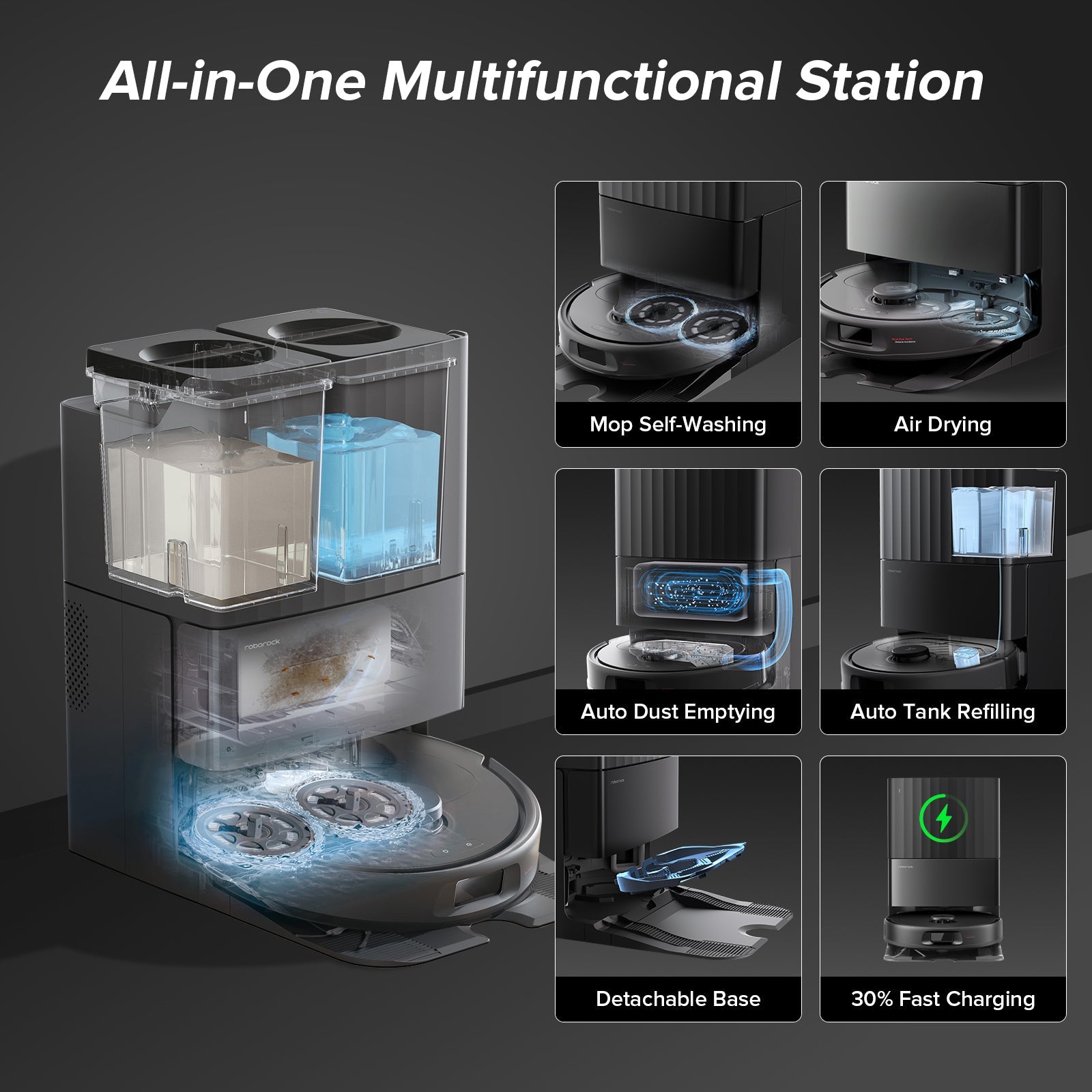 Roborock QV 35A Robot Vacuum with Multifunctional Dock (Upgraded from Qrevo S)