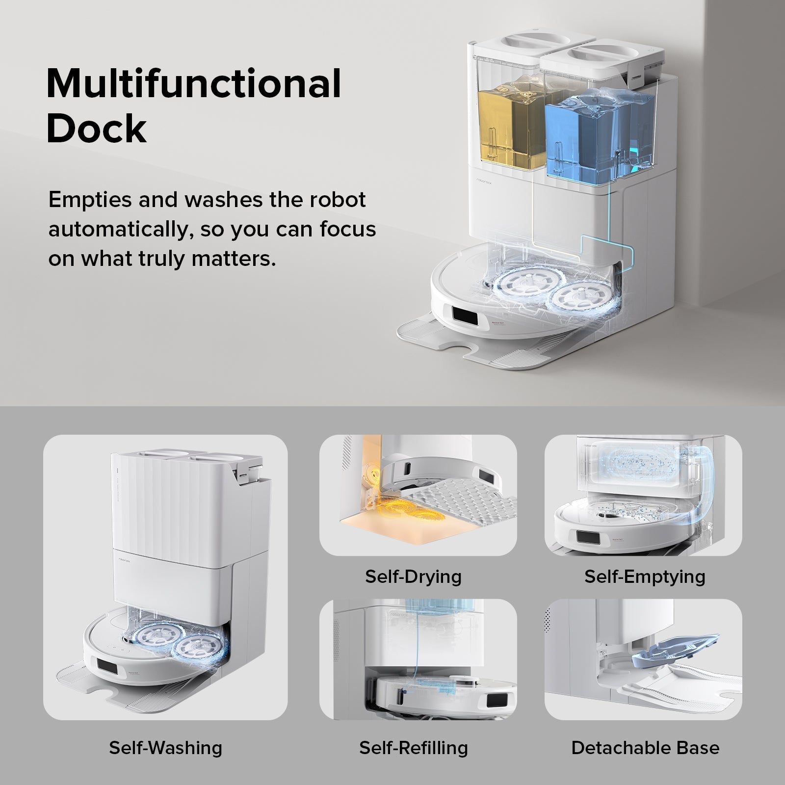 【Certified Refurbished 90% New】Roborock Qrevo S Robot Vacuum with Multifunctional Dock