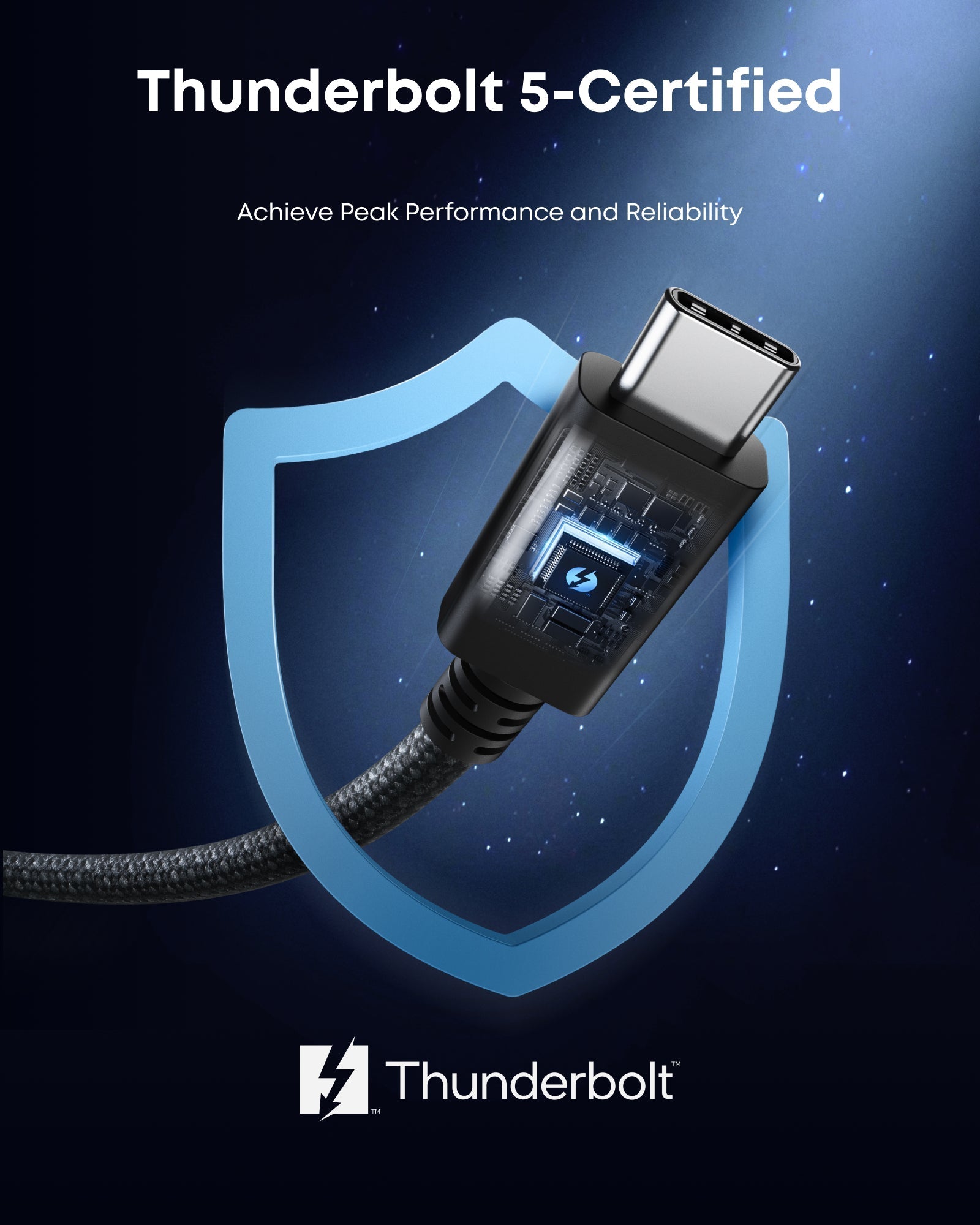 Anker Prime Thunderbolt 5 Cable (3.3 ft/1.7 ft, 80Gbps, 240W)