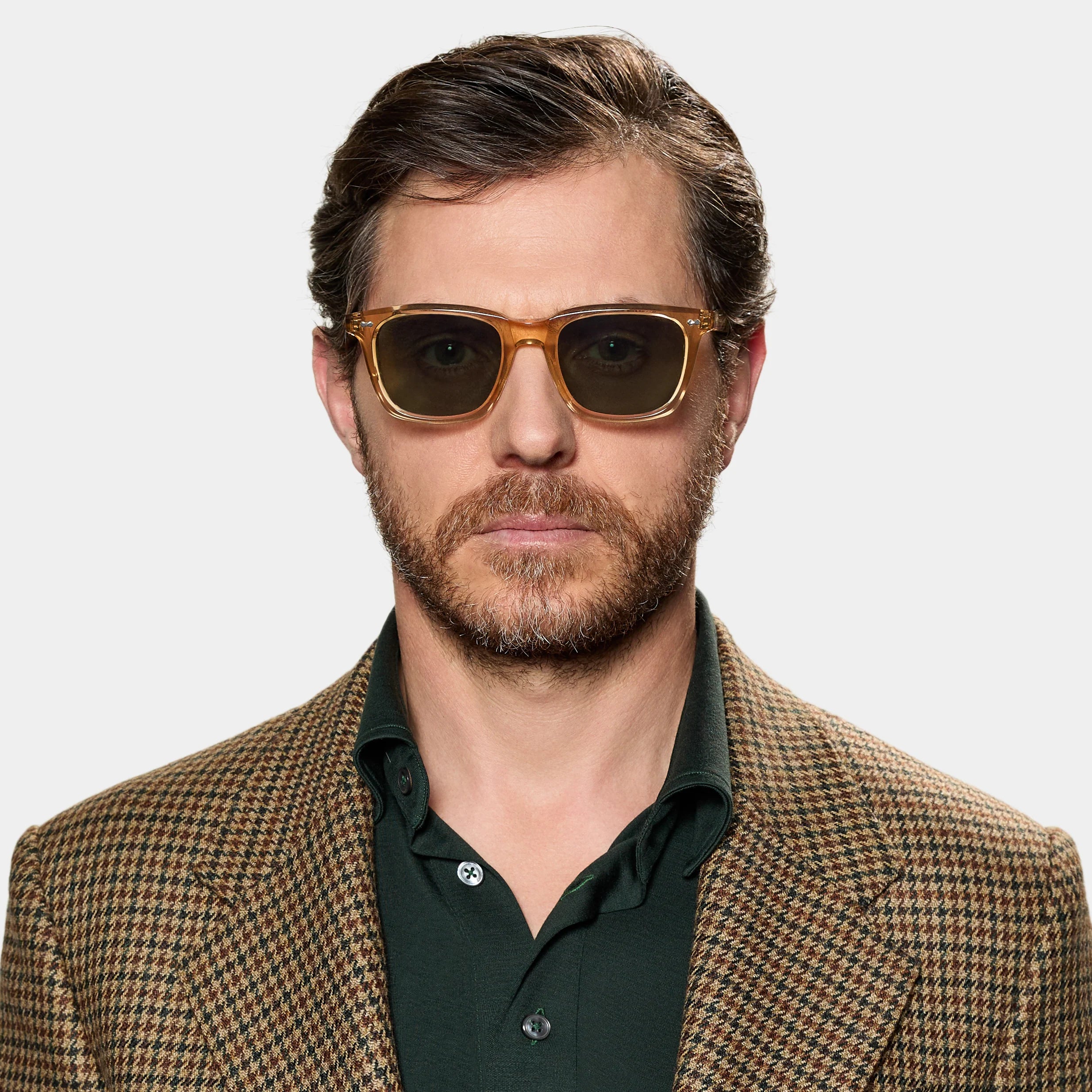 TBD Eyewear Carré Eco Champagne | Bottle Green Lens Sunglasses