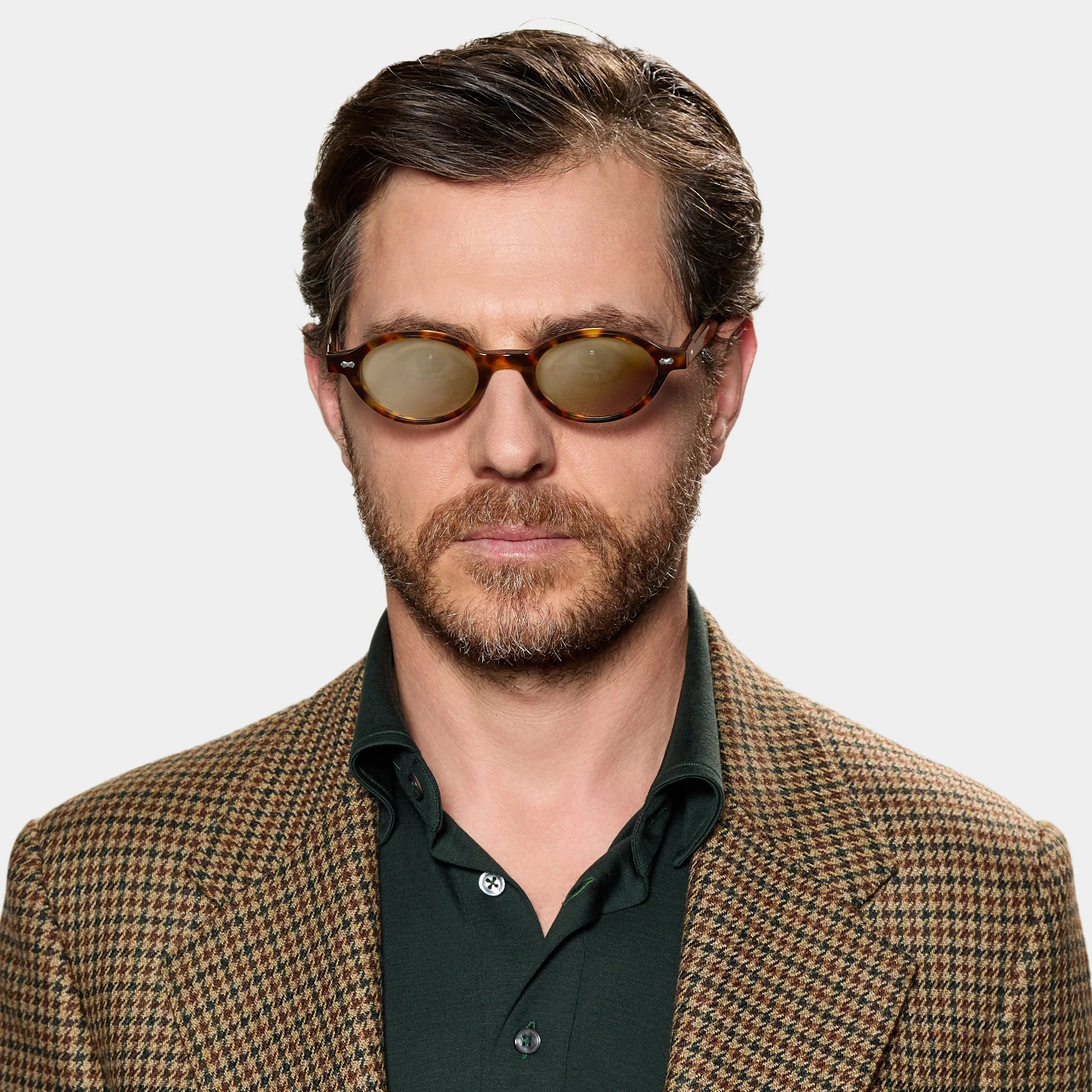 TBD Eyewear Ellipse Eco Spotted Havana | Mirror Green Lens Sunglasses