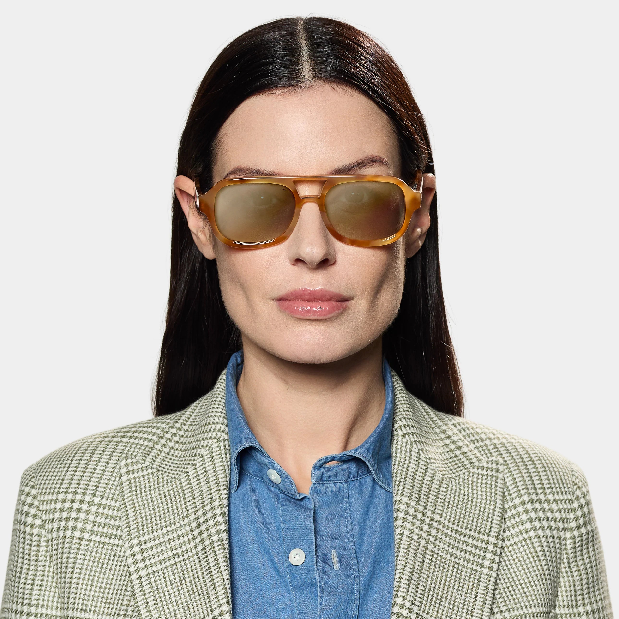 TBD Eyewear Gianni Golden Havana | Mirror Green Lens Sunglasses