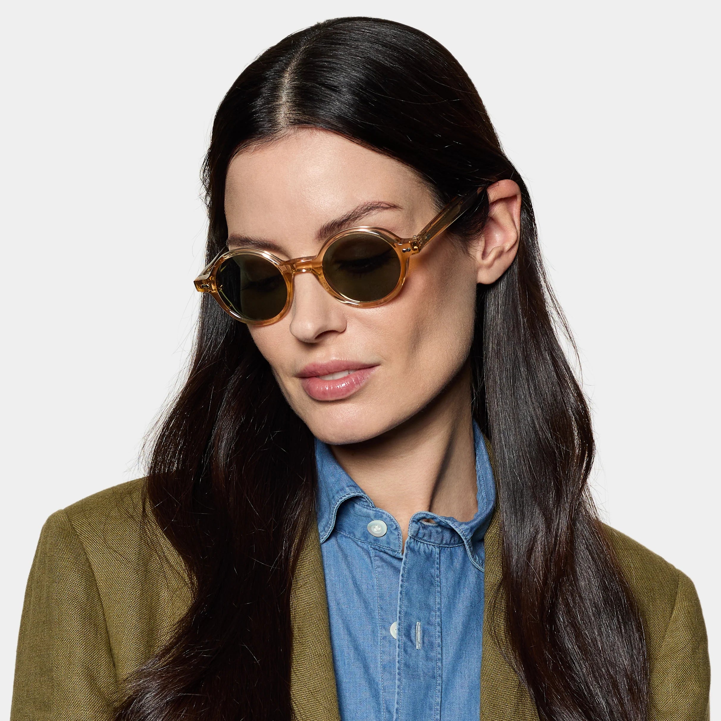 TBD Eyewear Giotto Eco Champagne | Bottle Green Lens Sunglasses