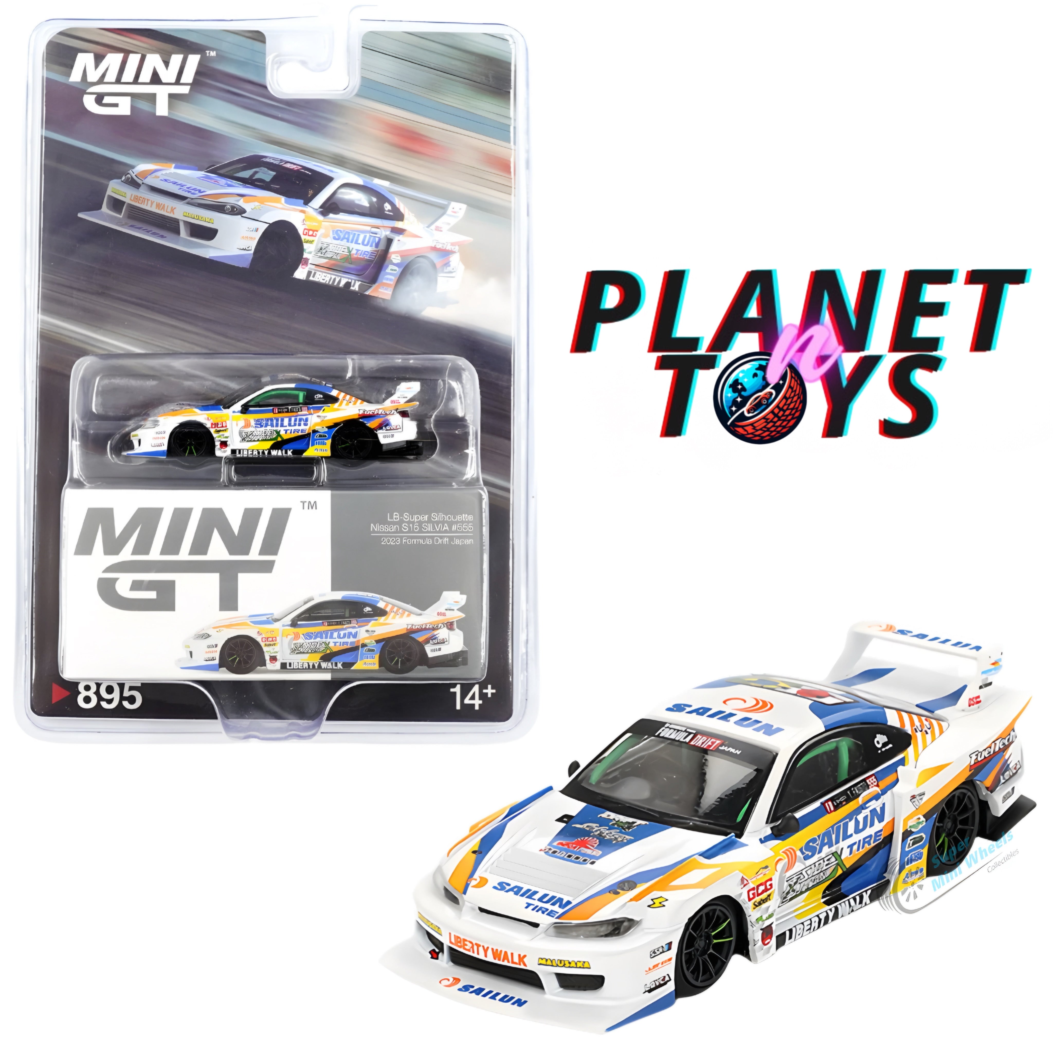 Mini GT 1:64 Nissan LB-Super Silhouette S15 SILVIA #555 2023 Formula Drift #895