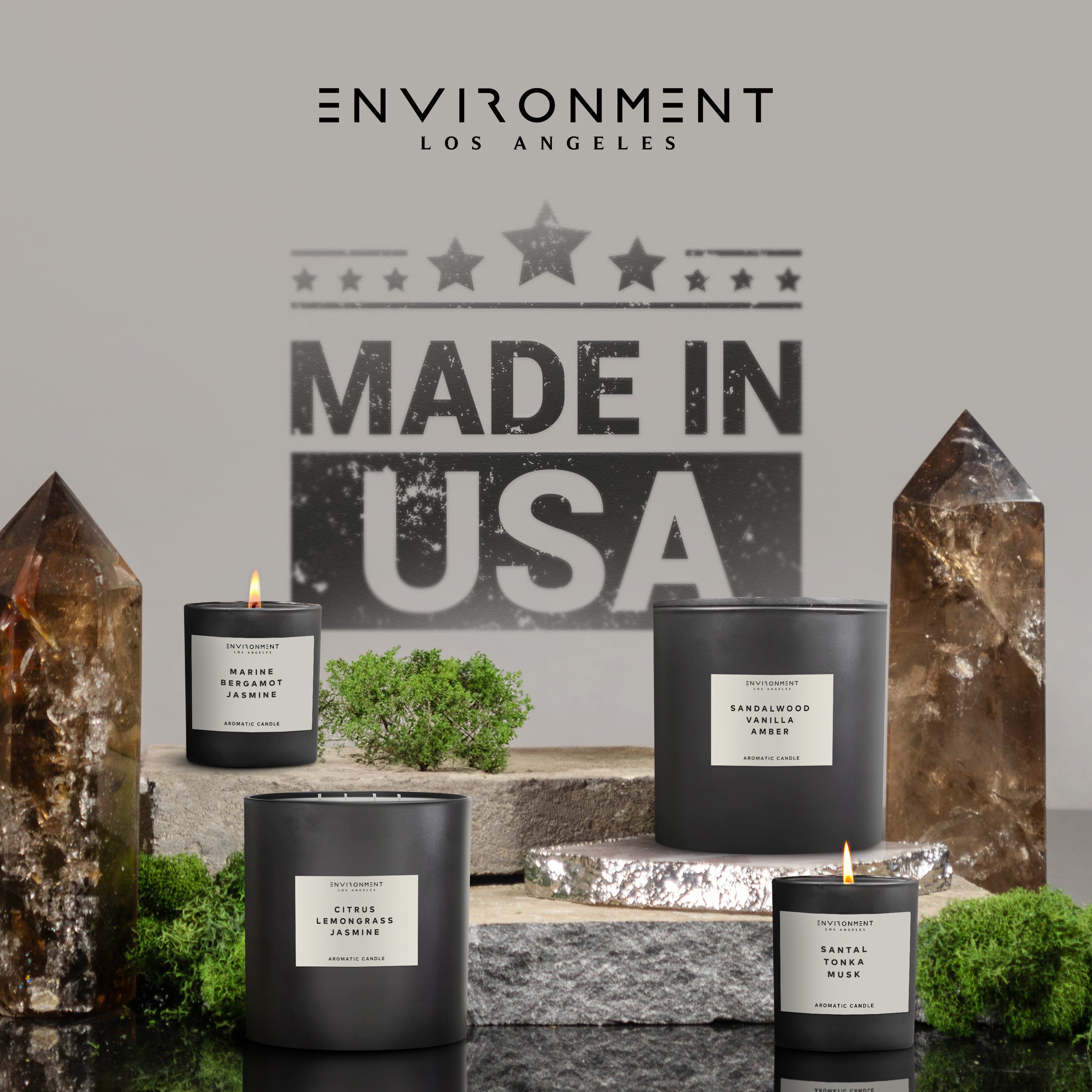 Stone Candles Citrus Lemongrass Jasmine Candle - Thumbnail 4