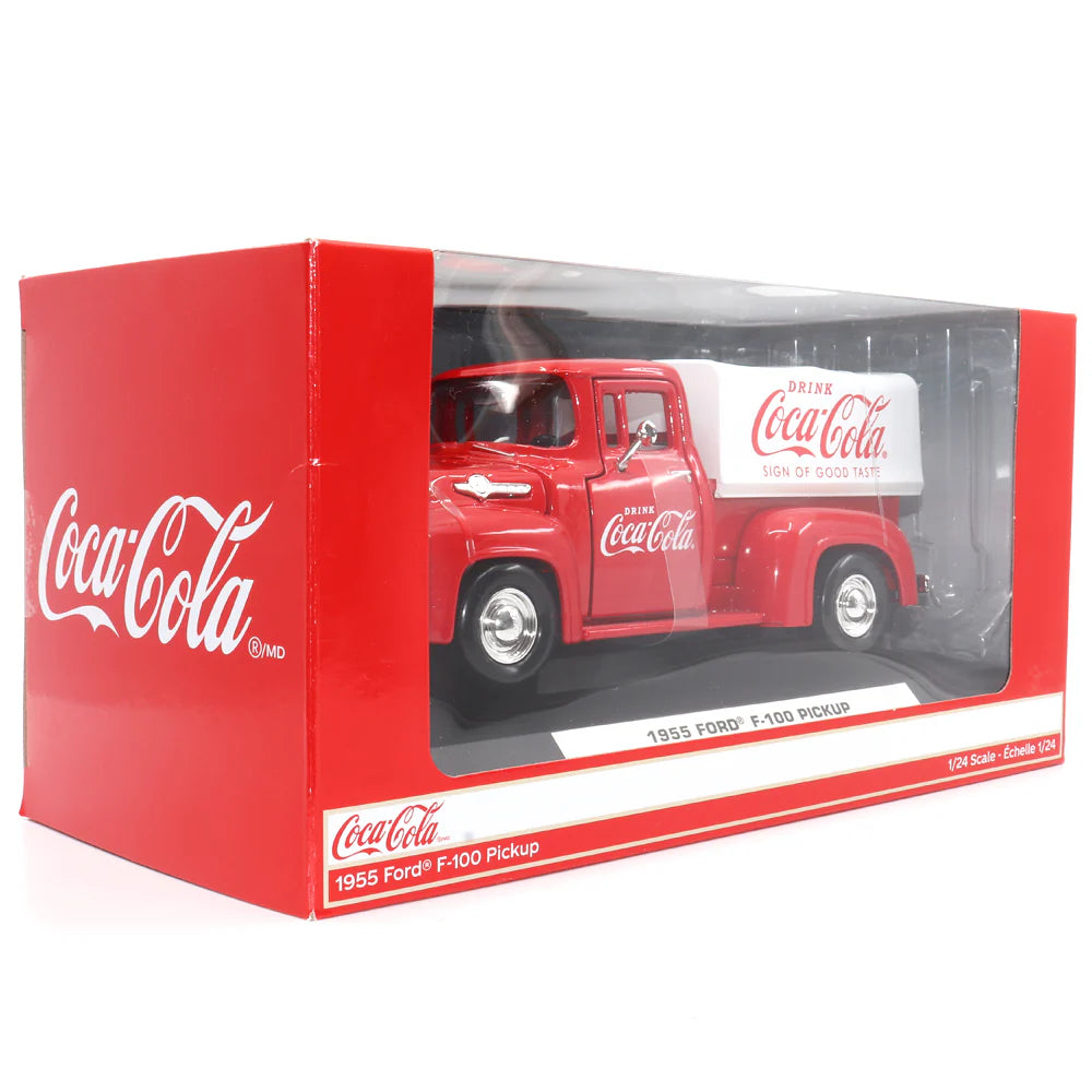 Motor City Classics 1955 Ford F100 Coca Cola Tarpaulin 1:24 Diecast Car 424050