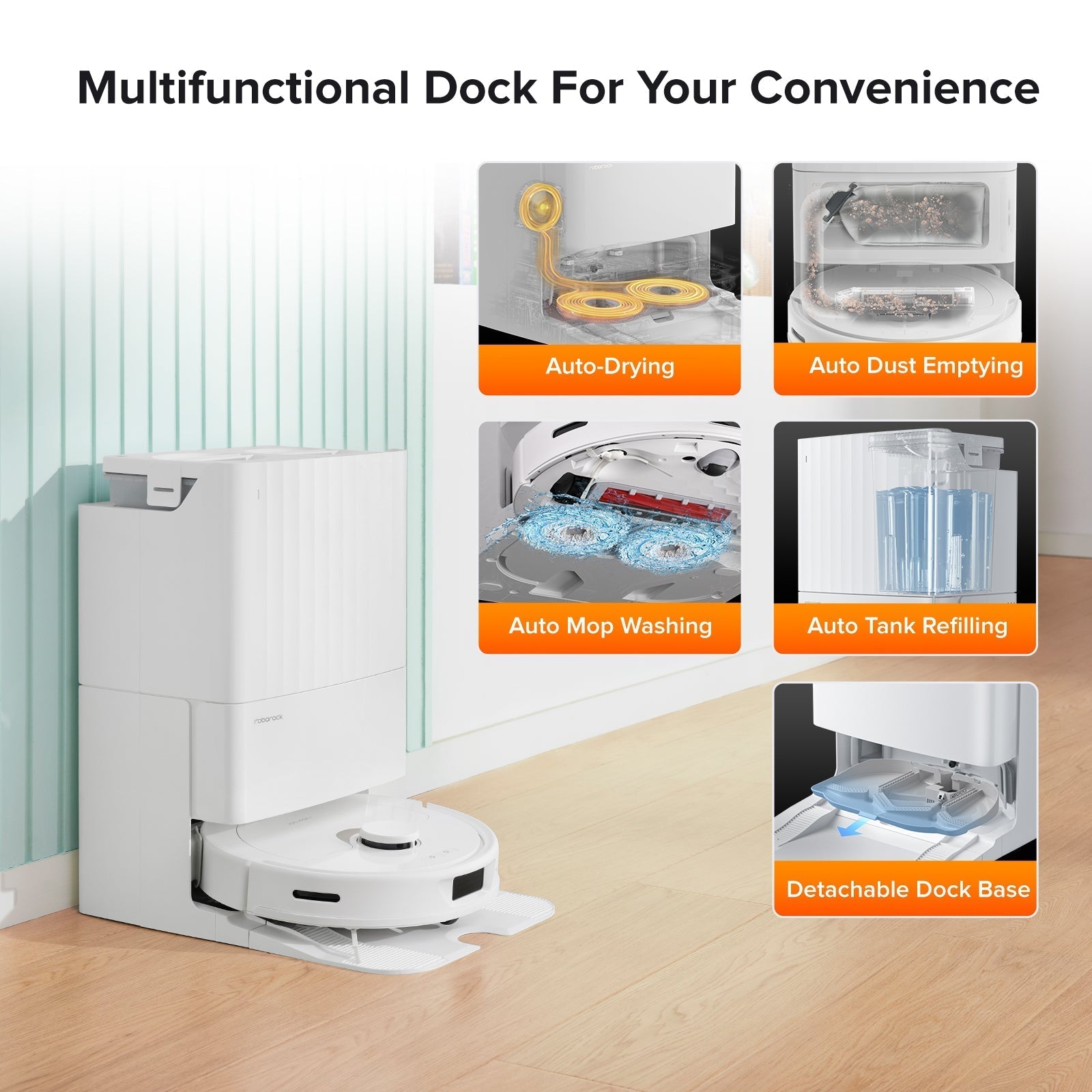 【Certified Refurbished 90% New】Roborock Qrevo Robot Vacuum with Multifunctional Dock