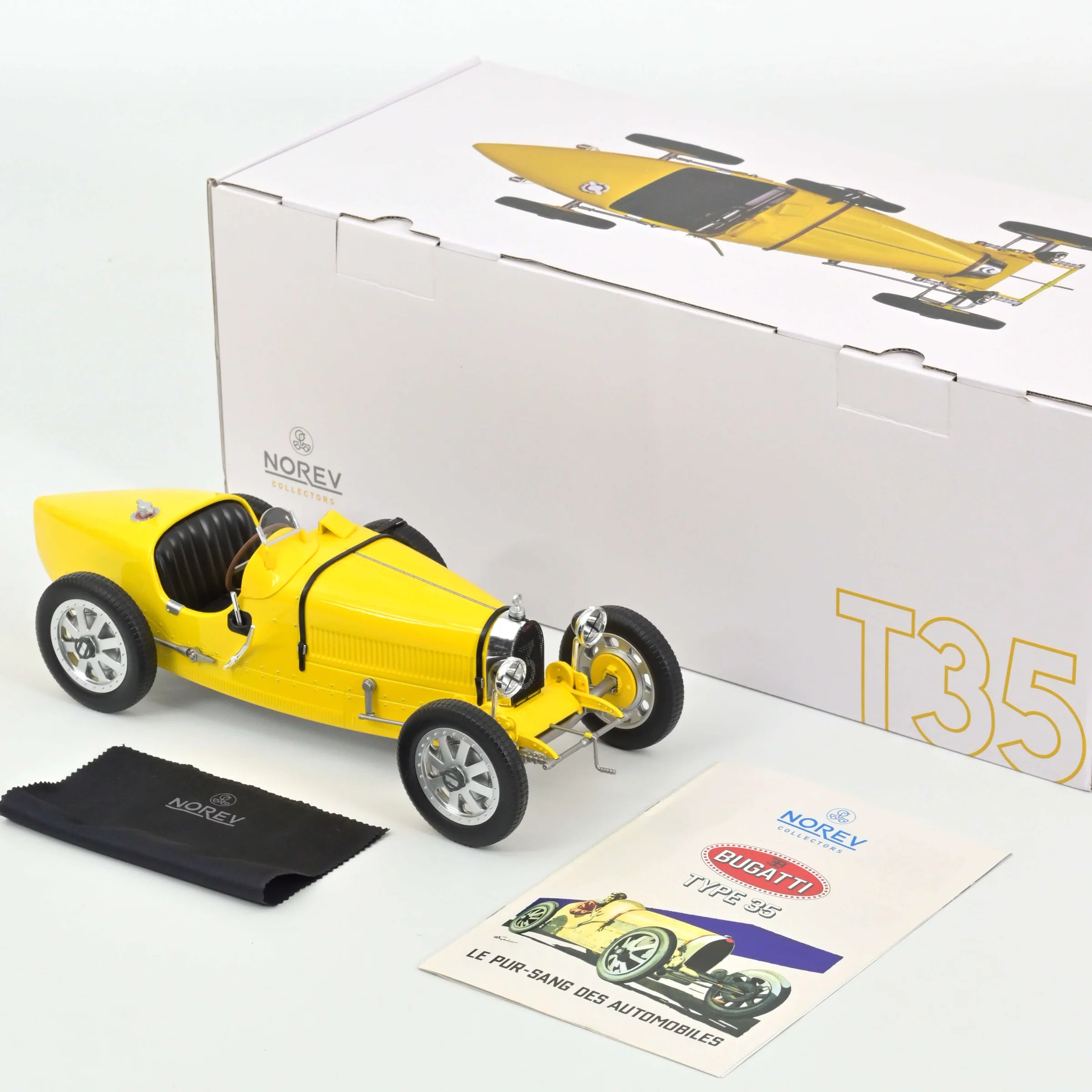 Norev Bugatti T35 Yellow - 1925 1:12 Diecast Car 125702