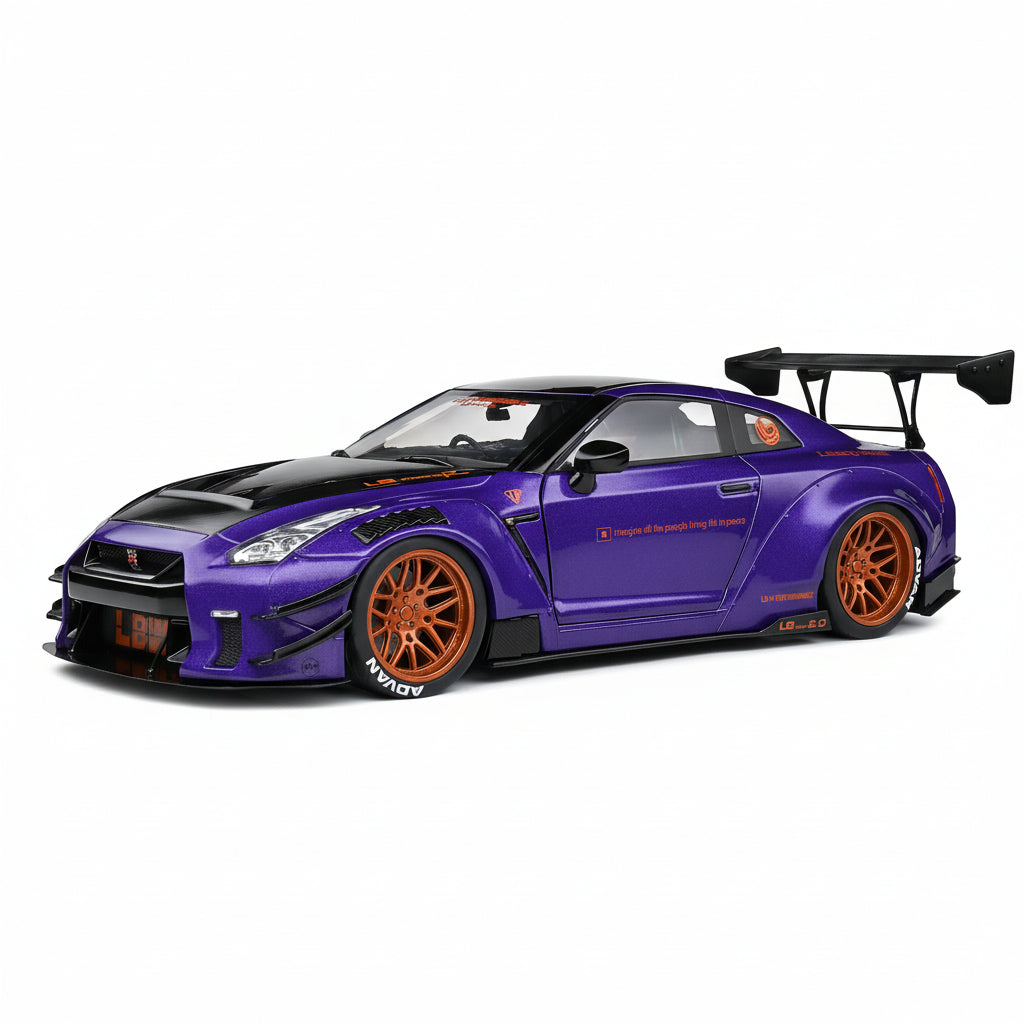 Solido Nissan GT-R (R35) Liberty Walk Body Kit 2.0 Purplezilla - 2022 1:18 Diecast Car S1805812