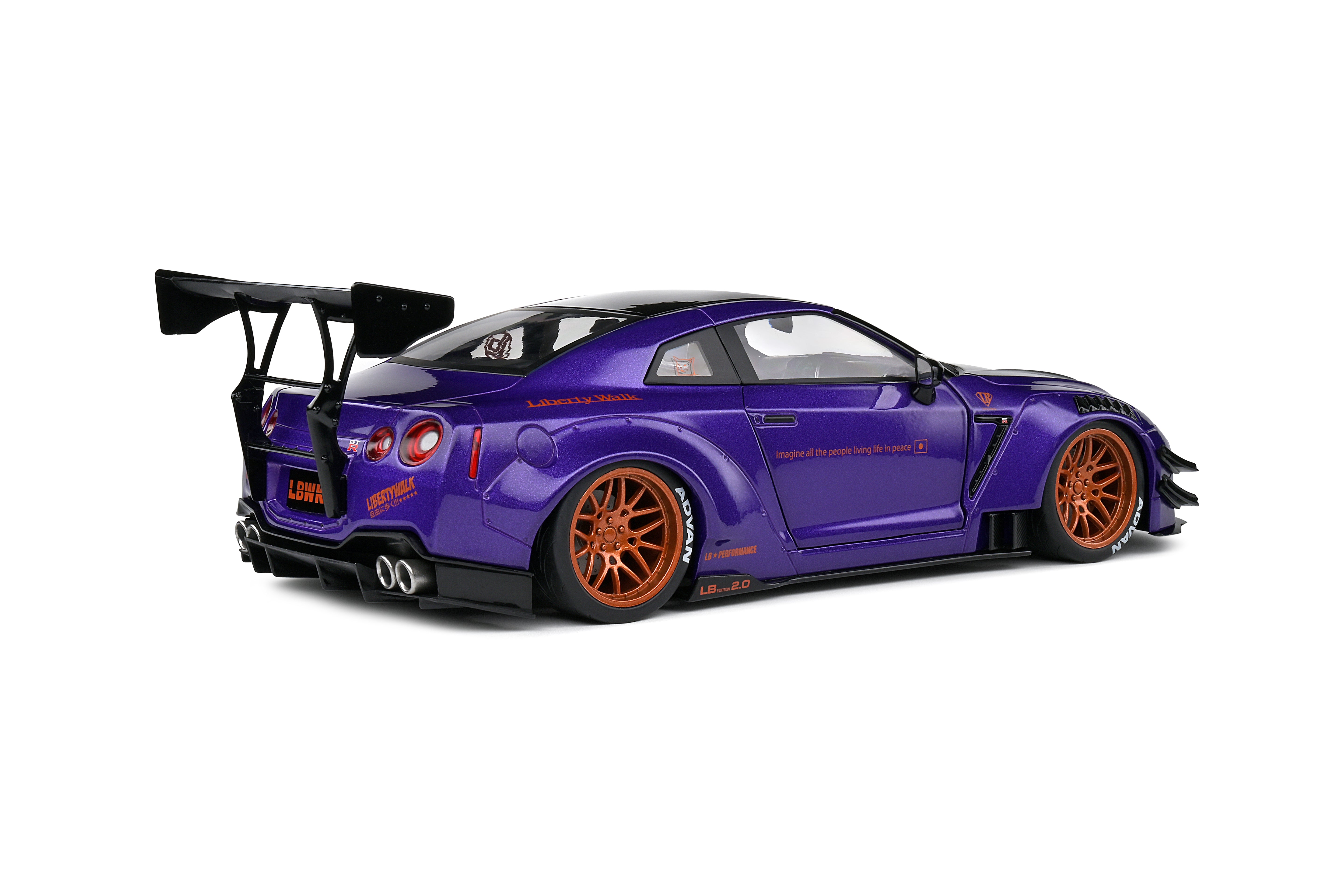 Solido Nissan GT-R (R35) Liberty Walk Body Kit 2.0 Purplezilla - 2022 1:18 Diecast Car S1805812