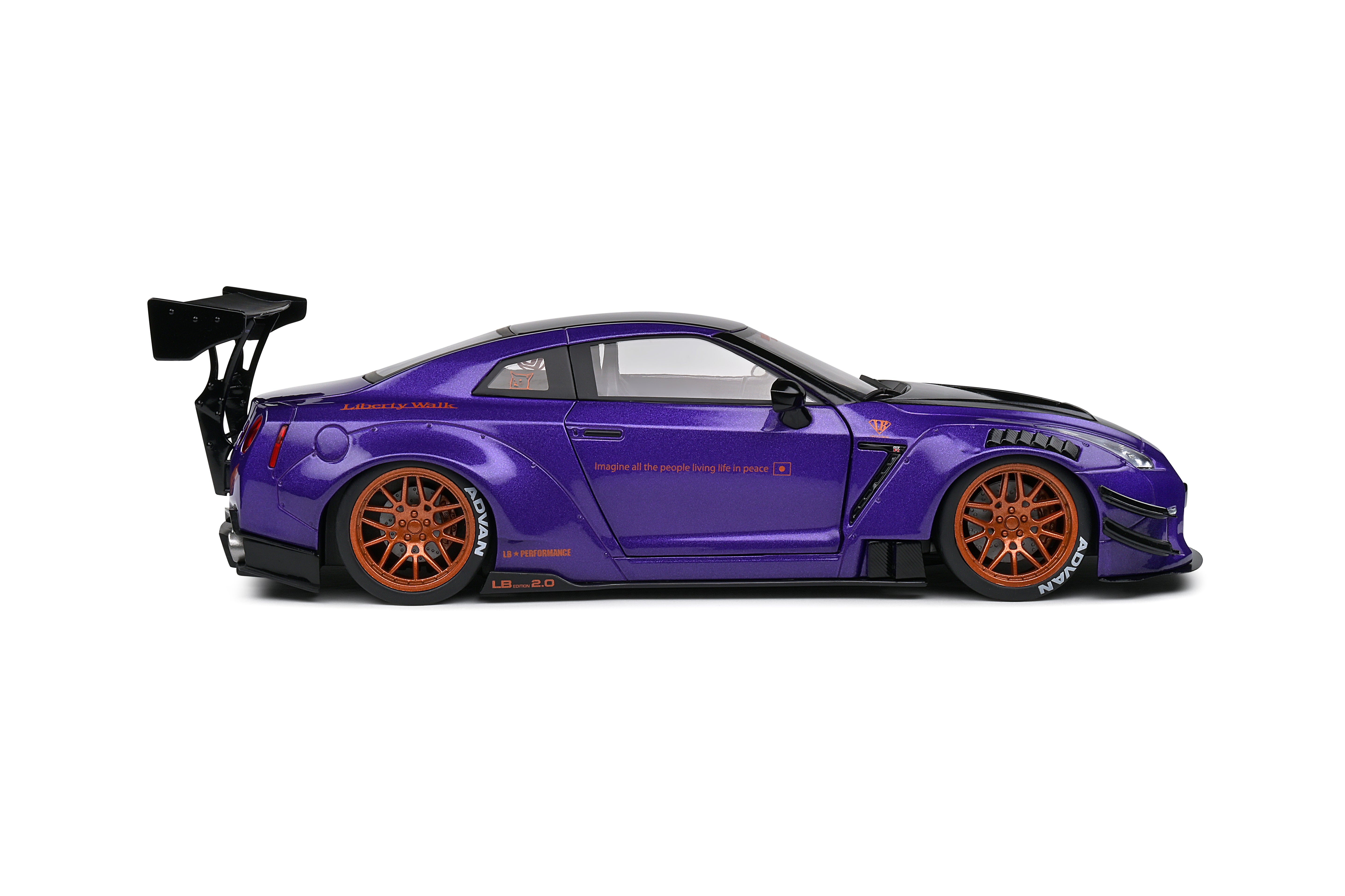 Solido Nissan GT-R (R35) Liberty Walk Body Kit 2.0 Purplezilla - 2022 1:18 Diecast Car S1805812