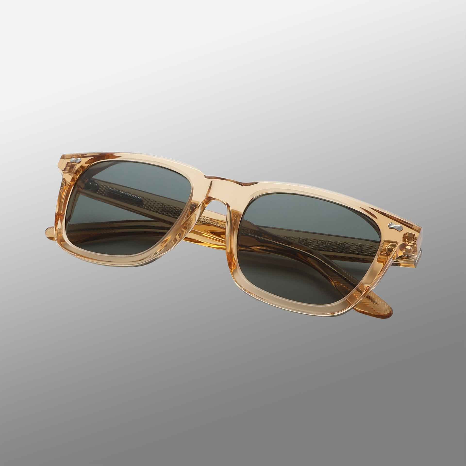 TBD Eyewear Carré Eco Champagne | Bottle Green Lens Sunglasses