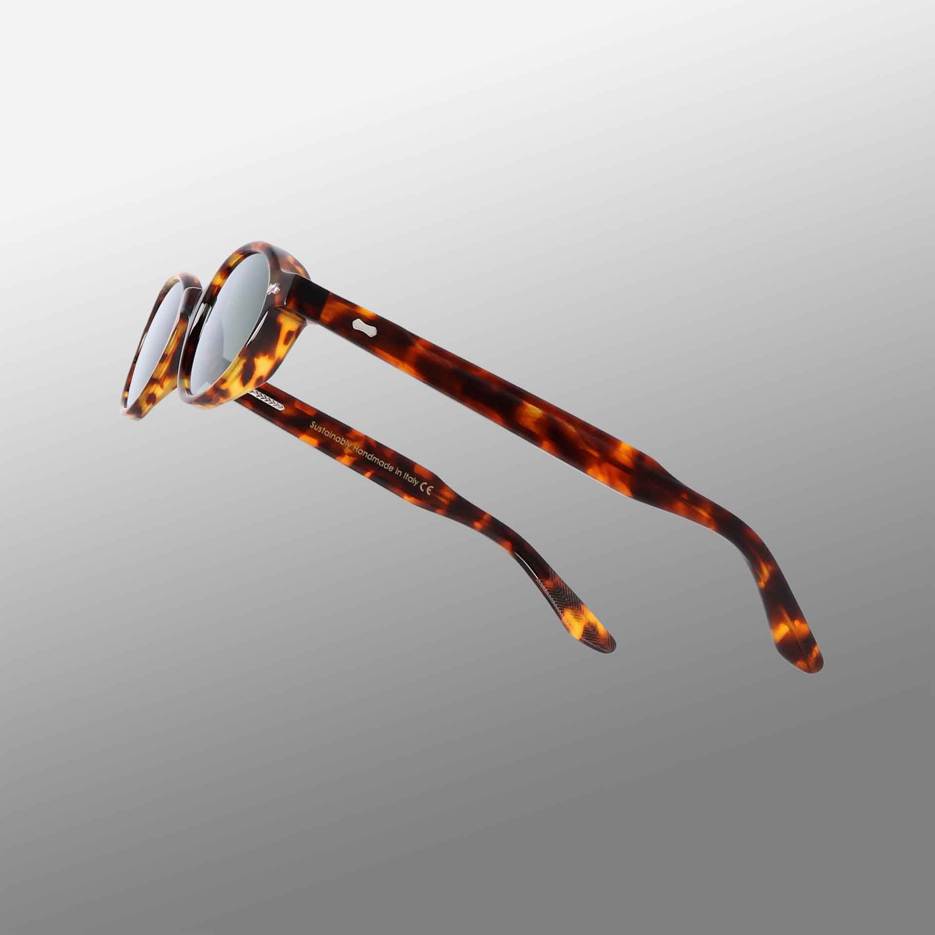 TBD Eyewear Ellipse Eco Spotted Havana | Mirror Green Lens Sunglasses