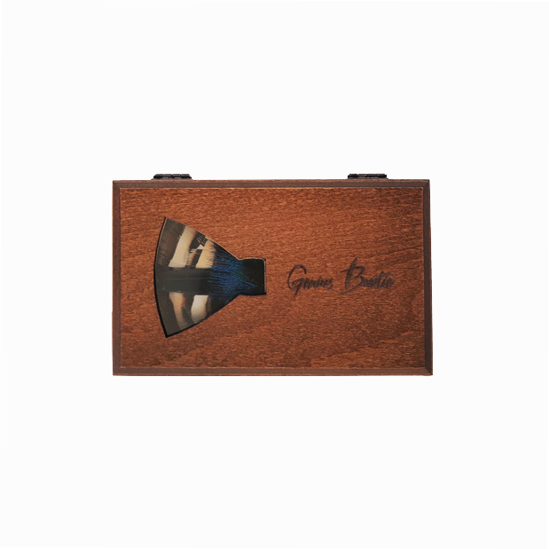 Genius Bowtie Dali Black Feather Bow Tie - Beige & Blue