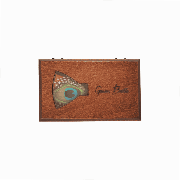 Genius Bowtie Mozart Feather Bow Tie - Red, Peacock & Polka Dot