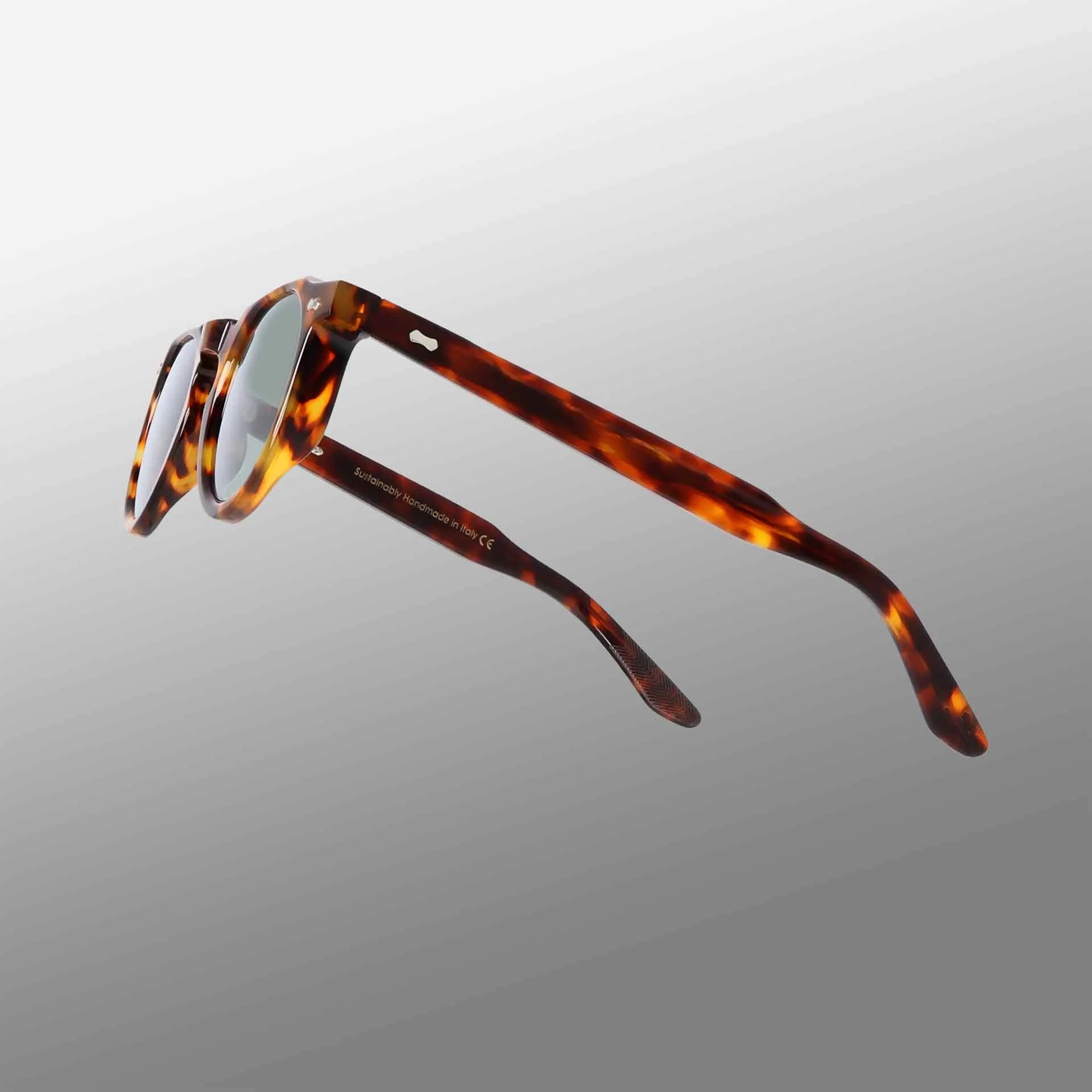 TBD Eyewear Hem Eco Spotted Havana | Mirror Green Lens Sunglasses