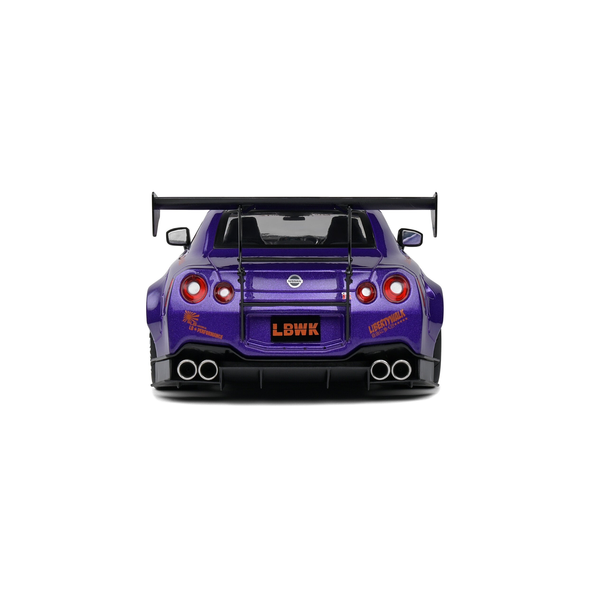 Solido Nissan GT-R (R35) Liberty Walk Body Kit 2.0 Purple - 2022 1:18 Diecast Car Back