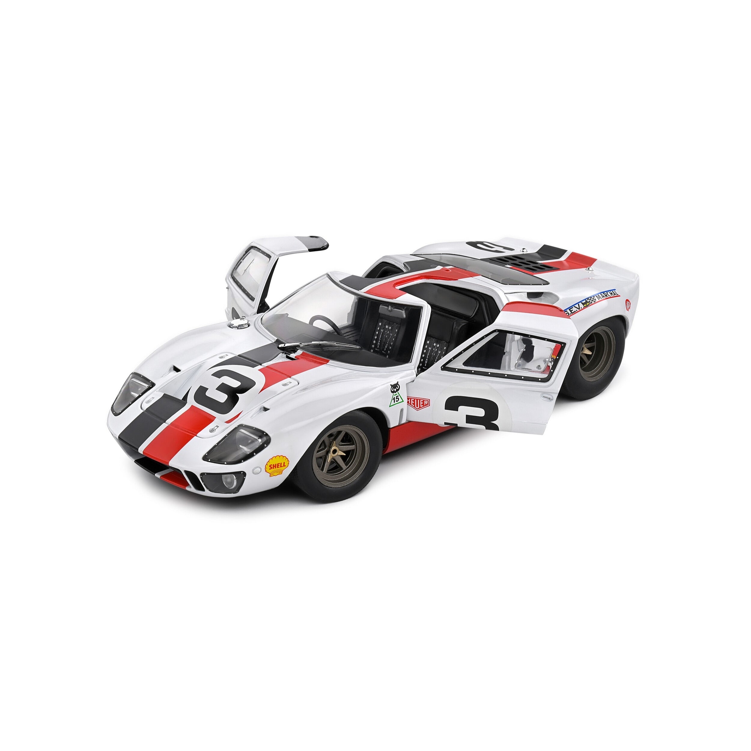 Solido Ford GT40 MK.1 Eric Dean Design White - 2015 1:18 Diecast Car Front Open Door
