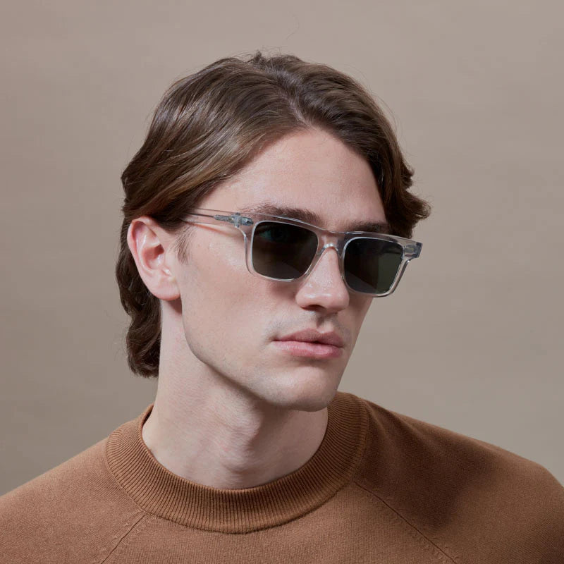 TBD Eyewear Denim Eco Transparent | Bottle Green Lens Sunglasses