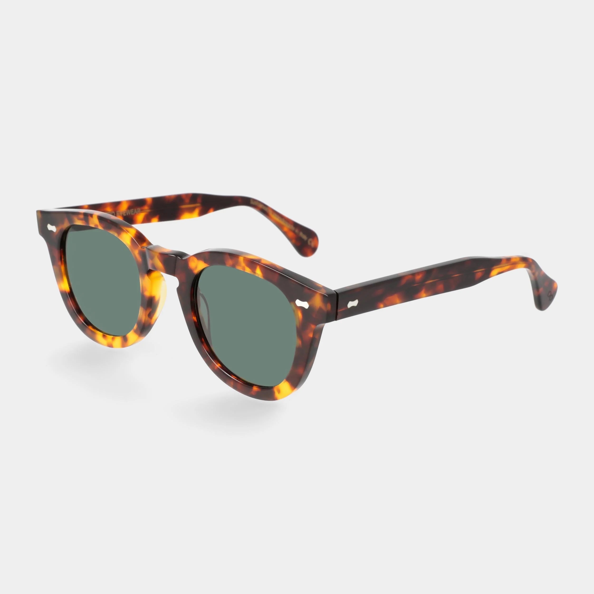 TBD Eyewear Donegal Eco Spotted Havana Bottle Green Lens Sunglasses Angle