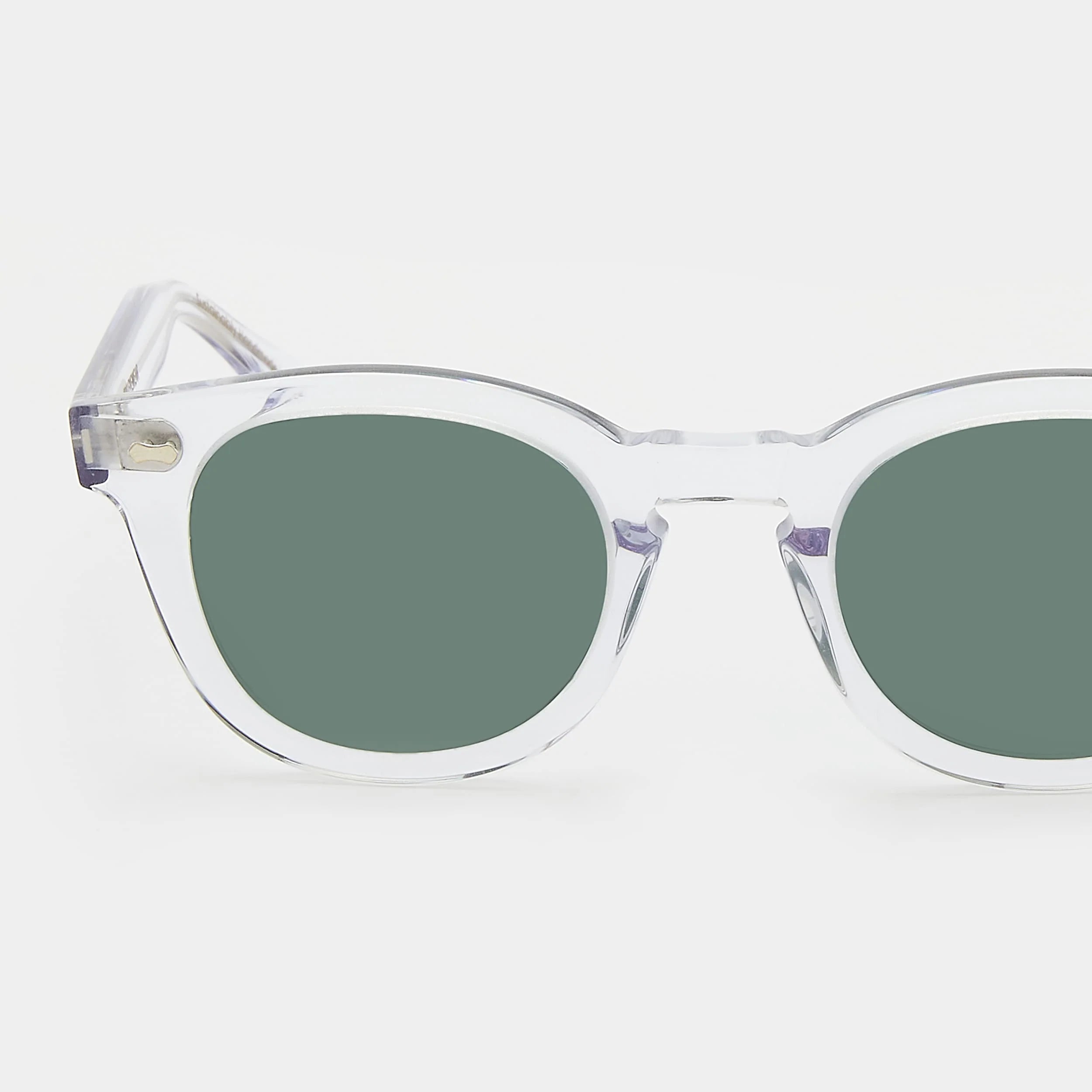 TBD Eyewear Donegal Eco Transparent Bottle Green Lens Sunglasses Detail