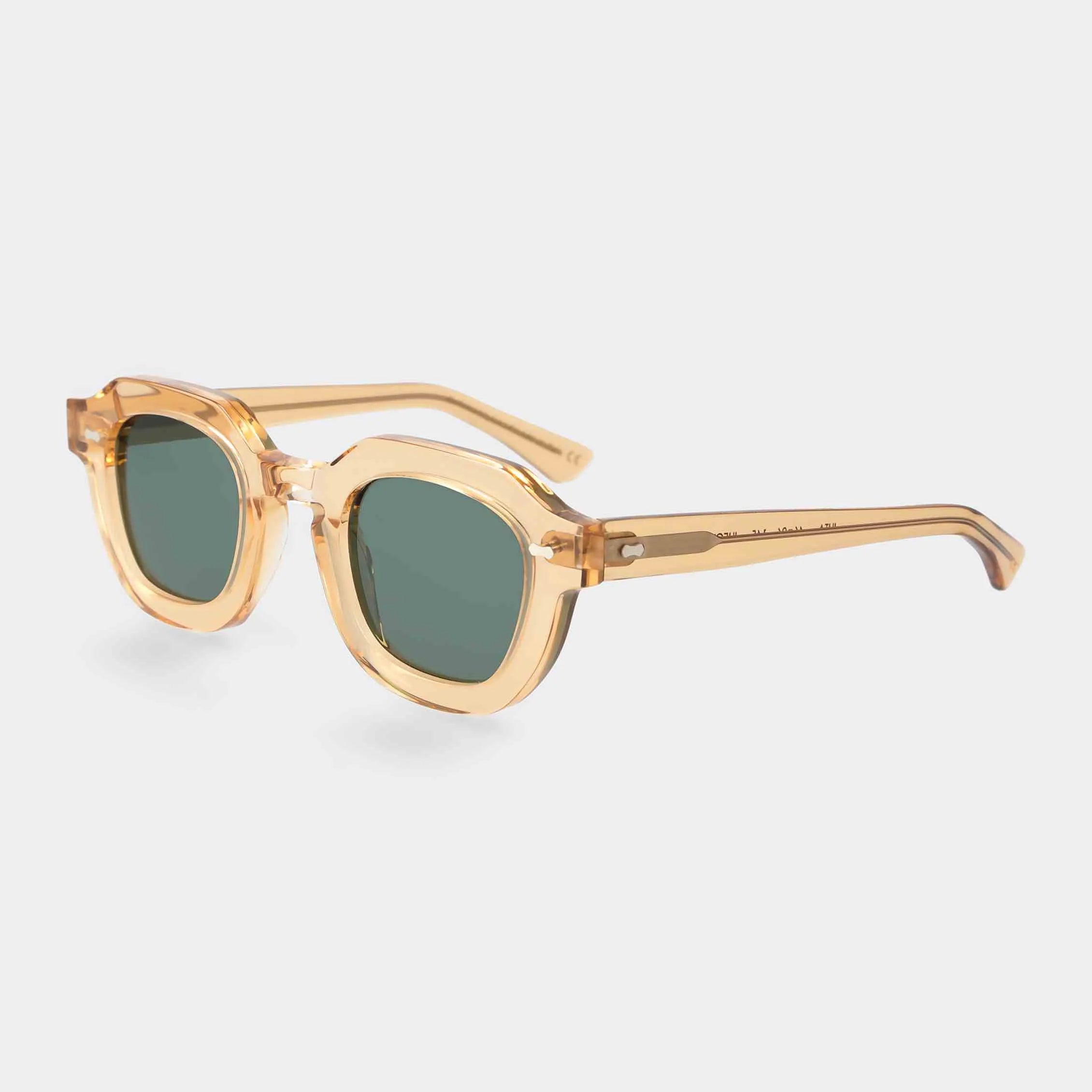 TBD Eyewear Juta Eco Champagne Bottle Green Lens Sunglasses Angle