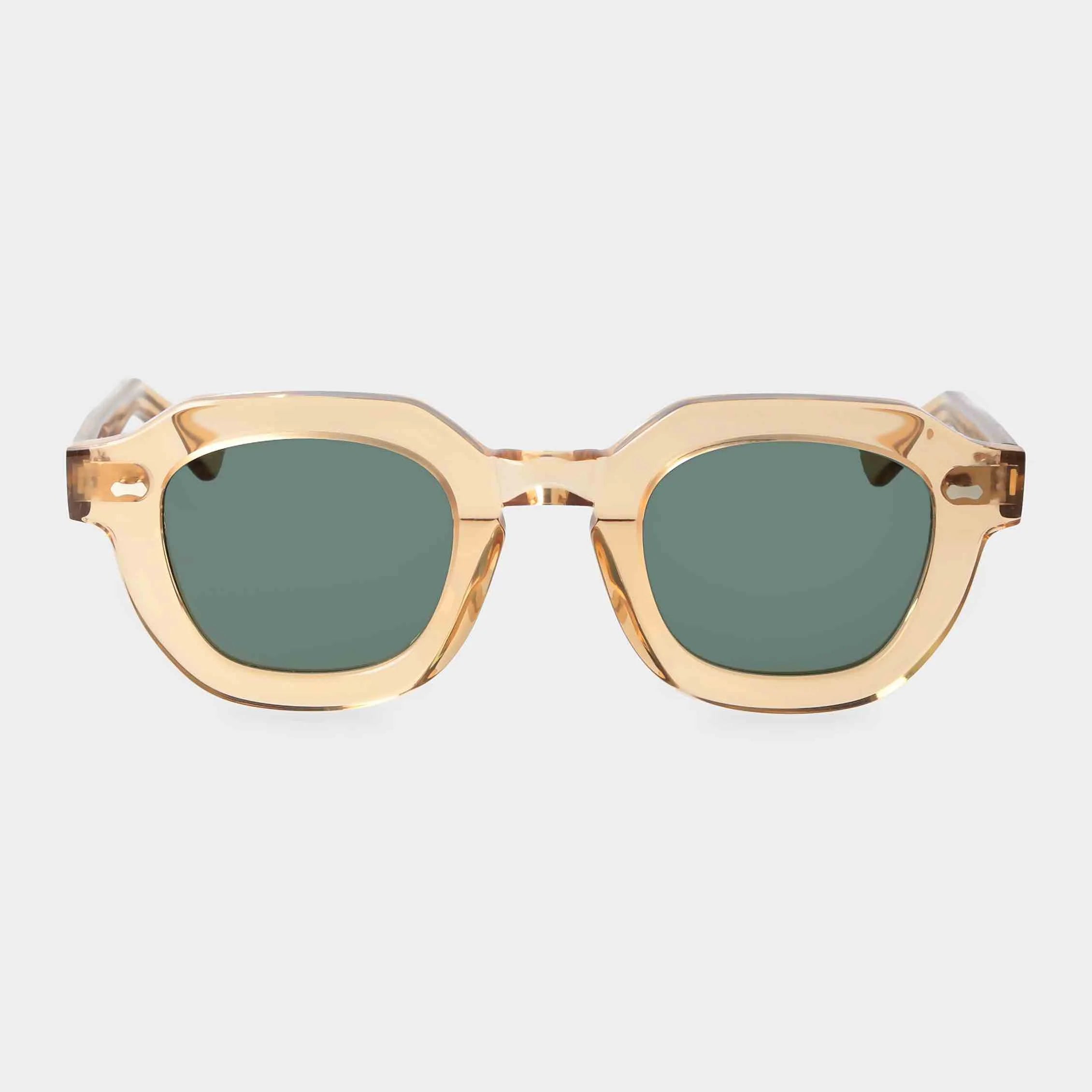 TBD Eyewear Juta Eco Champagne | Bottle Green Lens Sunglasses Front