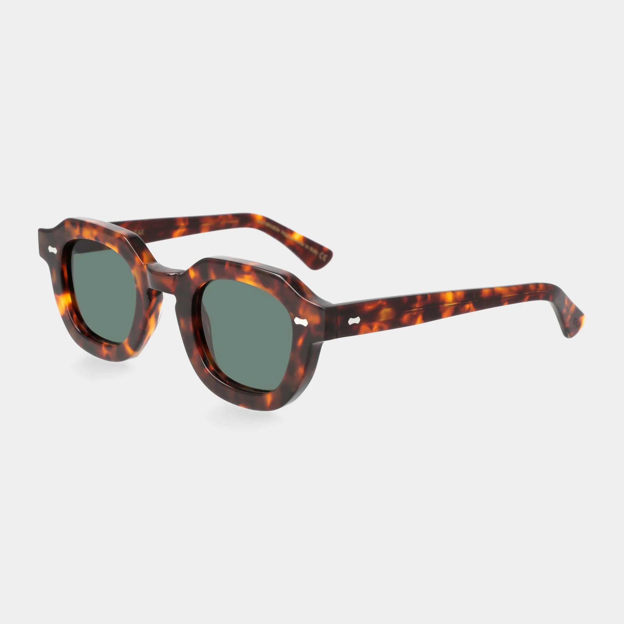 TBD Eyewear Juta Eco Spotted Havana Bottle Green Lens Sunglasses Angle