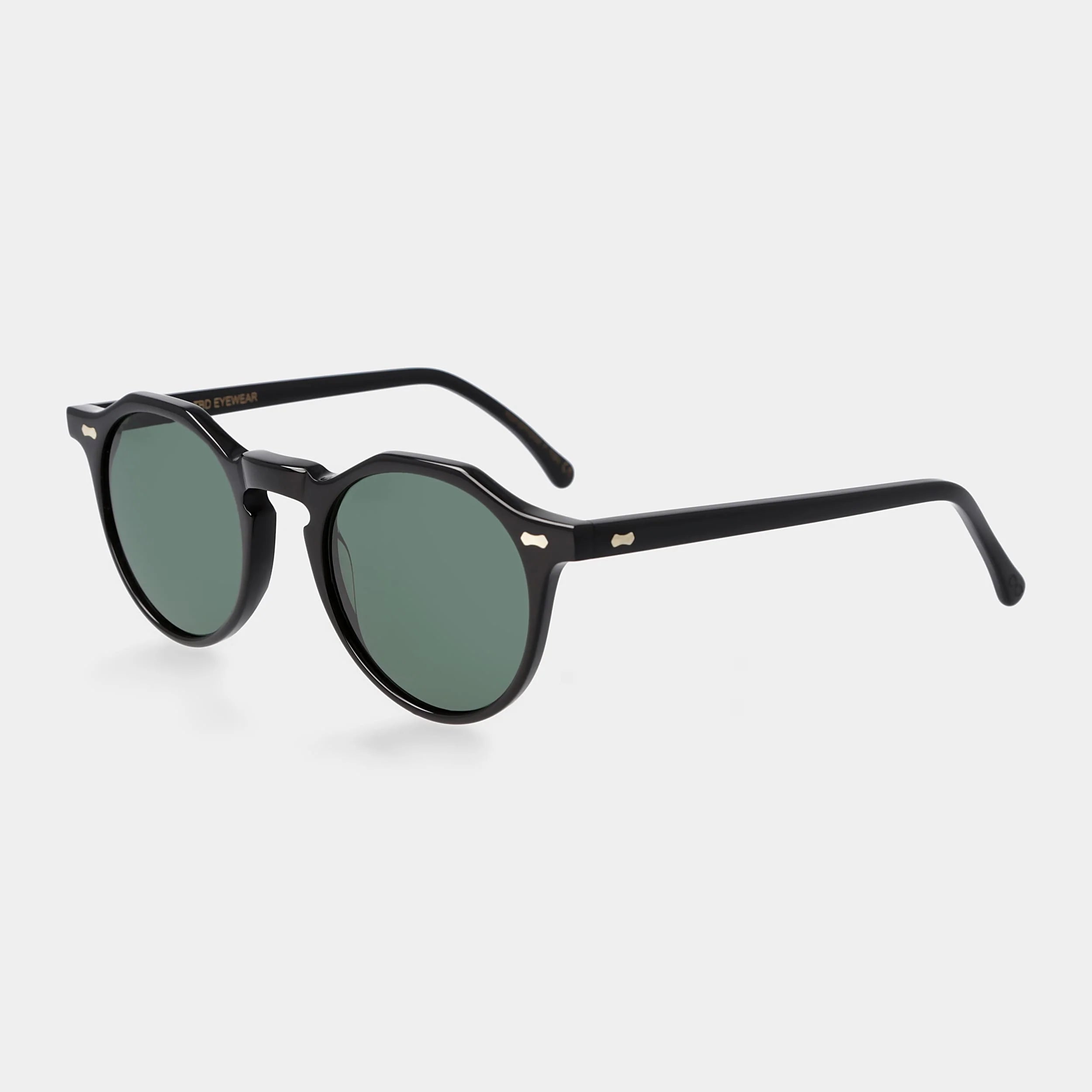 TBD Eyewear Lapel Eco Black Bottle Green Lens Sunglasses Angle