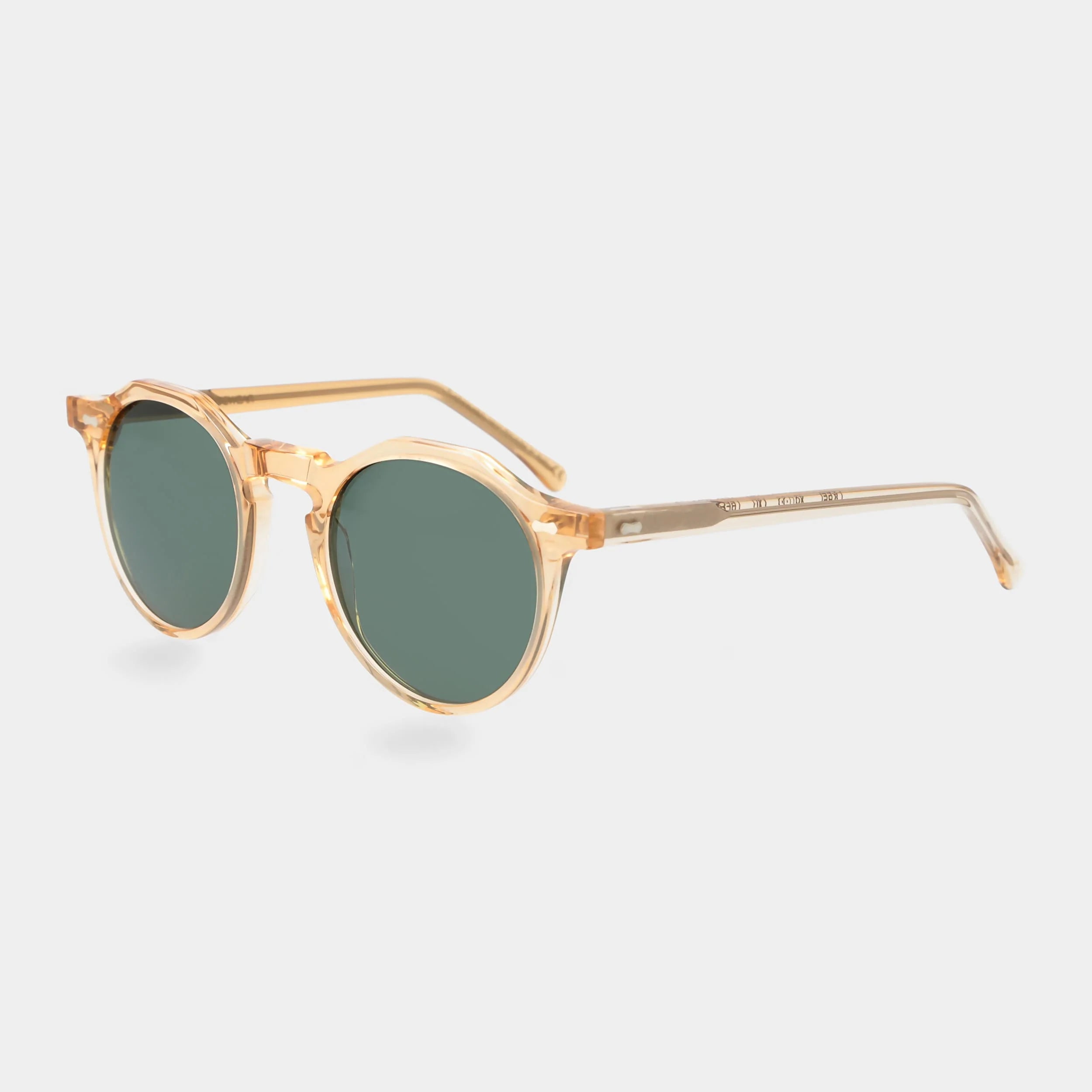 TBD Eyewear Lapel Eco Champagne Bottle Green Lens Sunglasses Angle