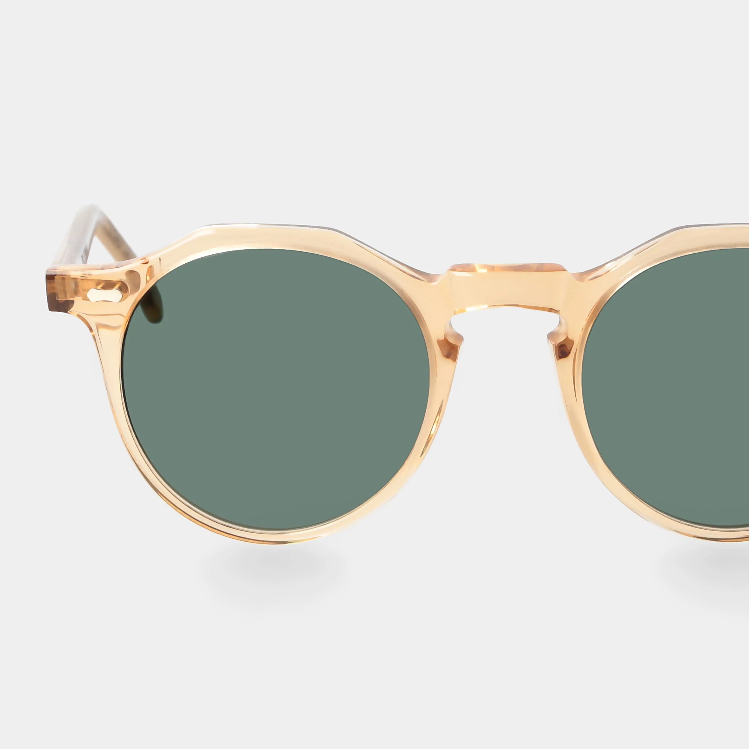 TBD Eyewear Lapel Eco Champagne Bottle Green Lens Sunglasses Detail