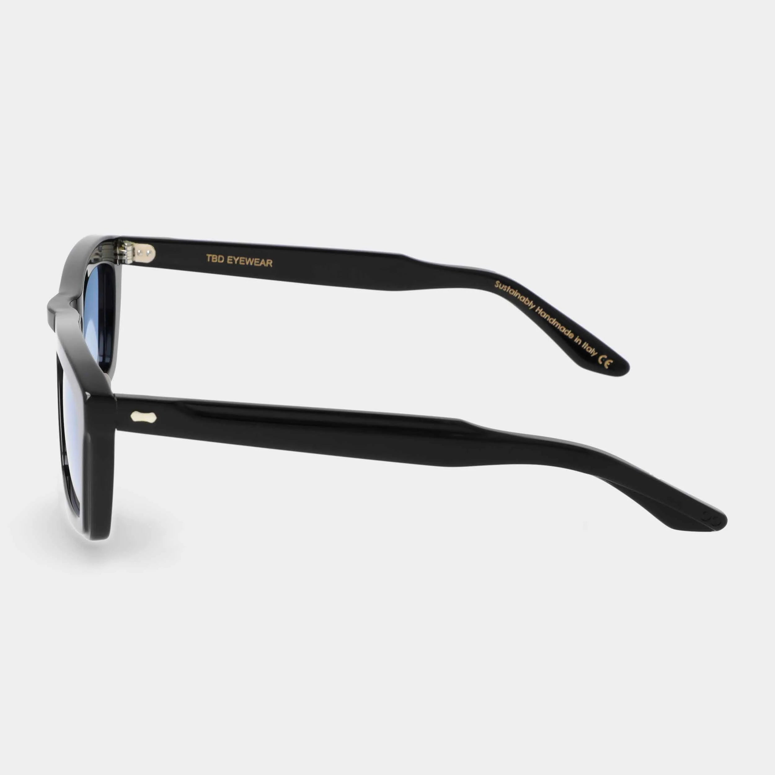 TBD Eyewear Leaf Eco Black Blue Lens Sunglasses Side