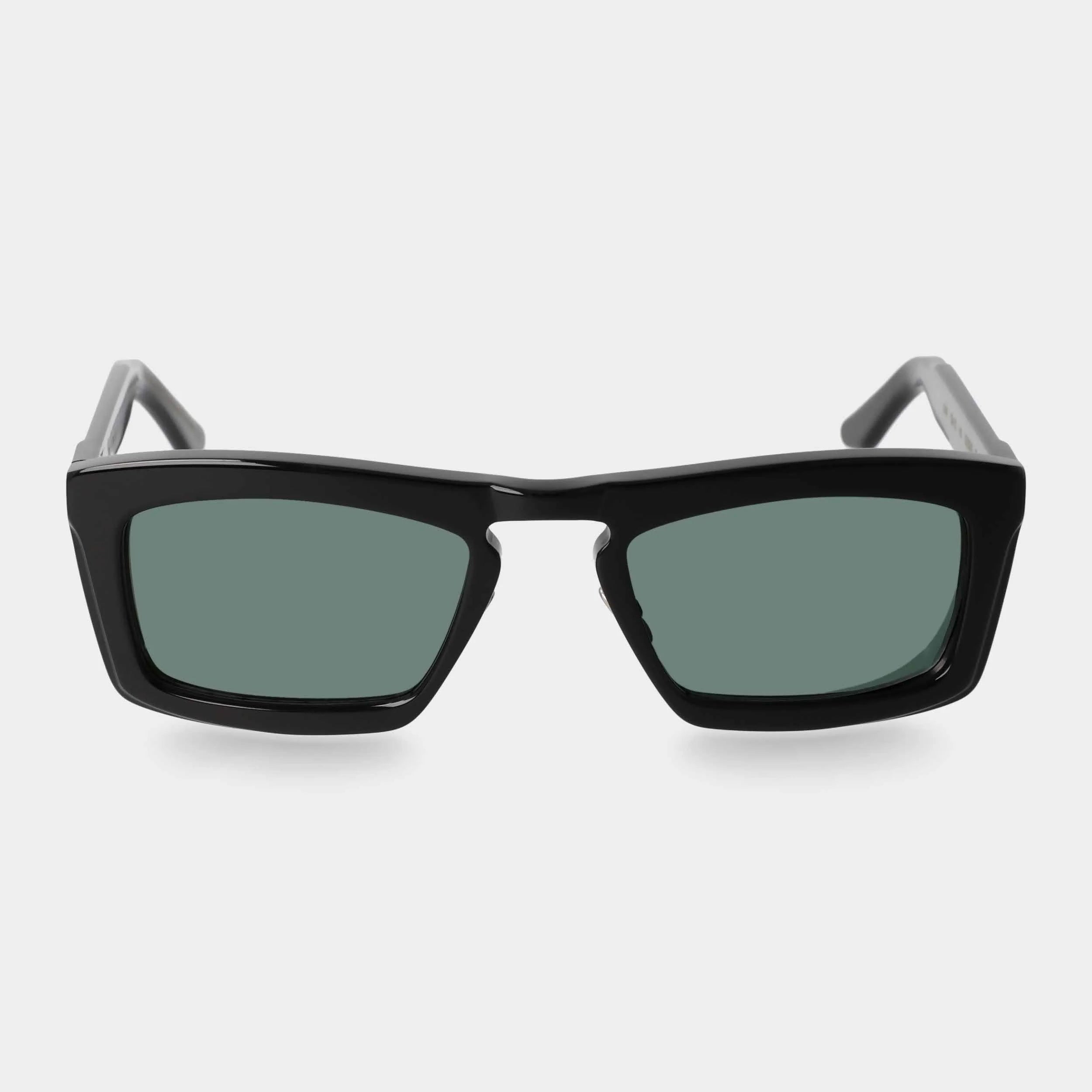 TBD Eyewear Leaf Black Bottle Green Lens Sunglasses Front