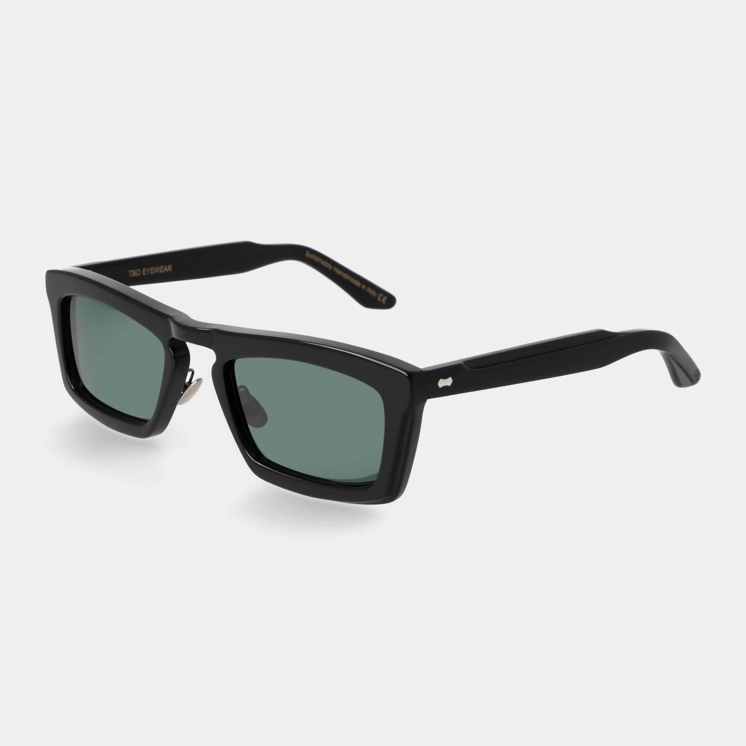 TBD Eyewear Leaf Black Bottle Green Lens Sunglasses Total