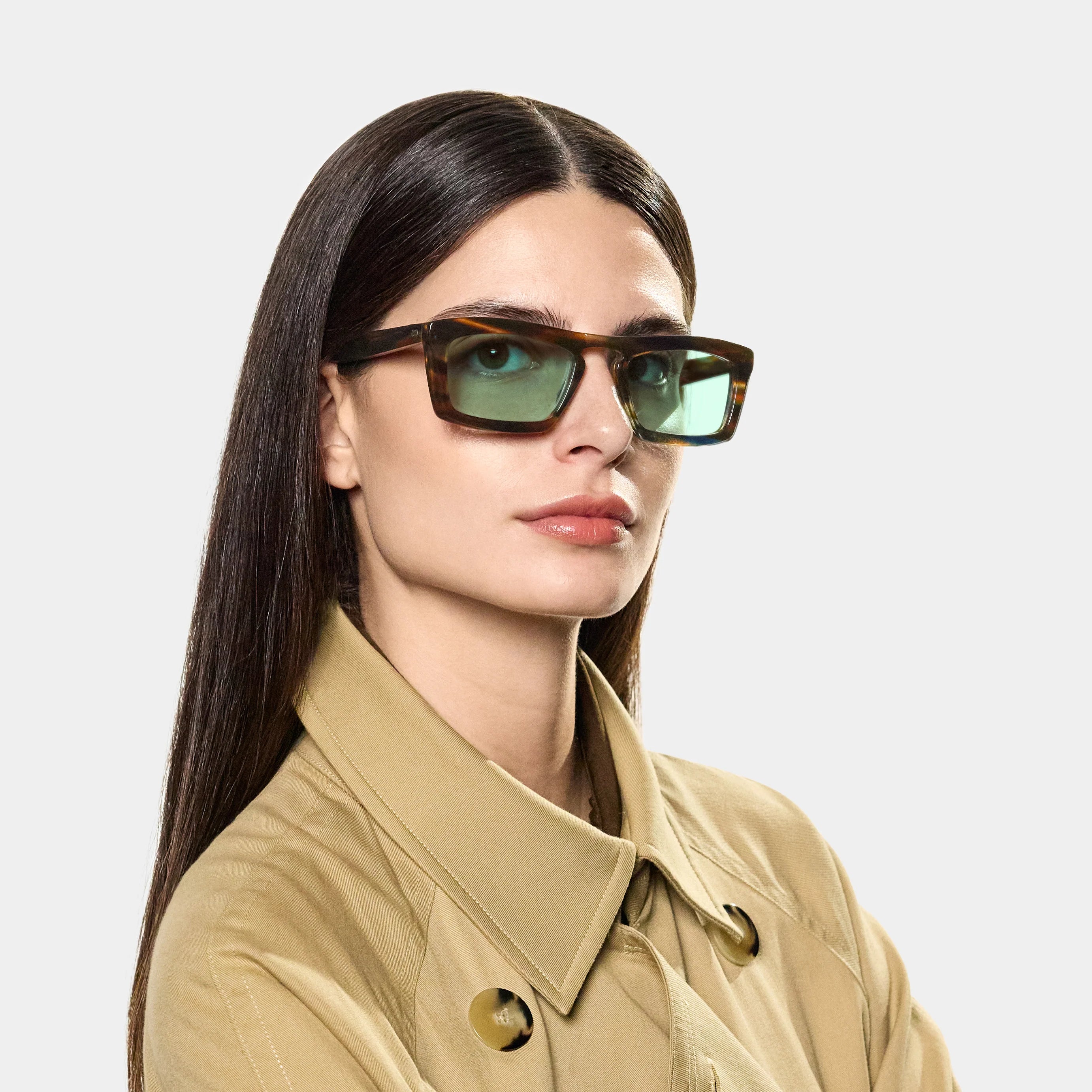 TBD Eyewear Leaf River Light Green Lens Sunglasses Woman