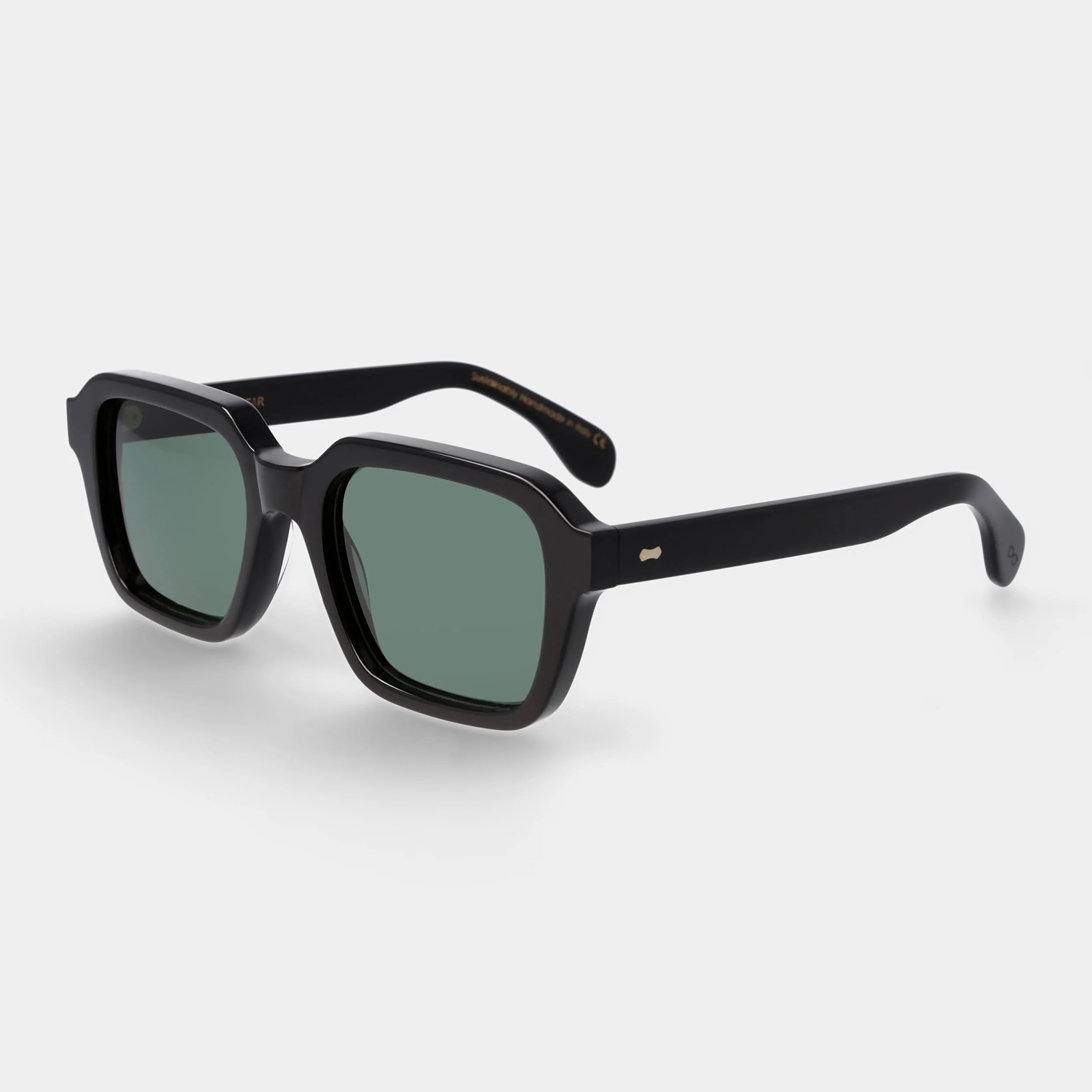 TBD Eyewear Lino Eco Black Bottle Green Lens Sunglasses Angle