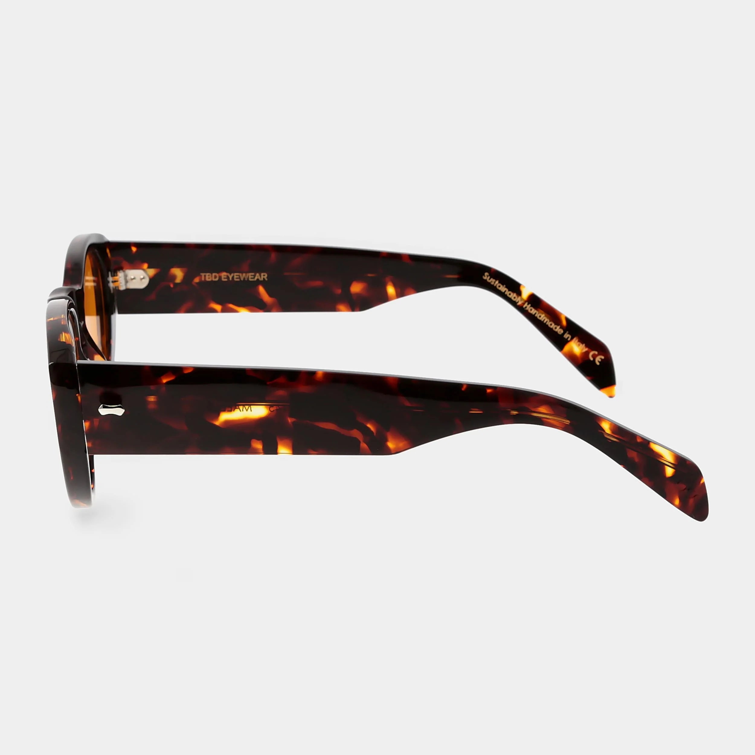 TBD Eyewear Madras Eco Dark Havana Orange Lens Sunglasses Side