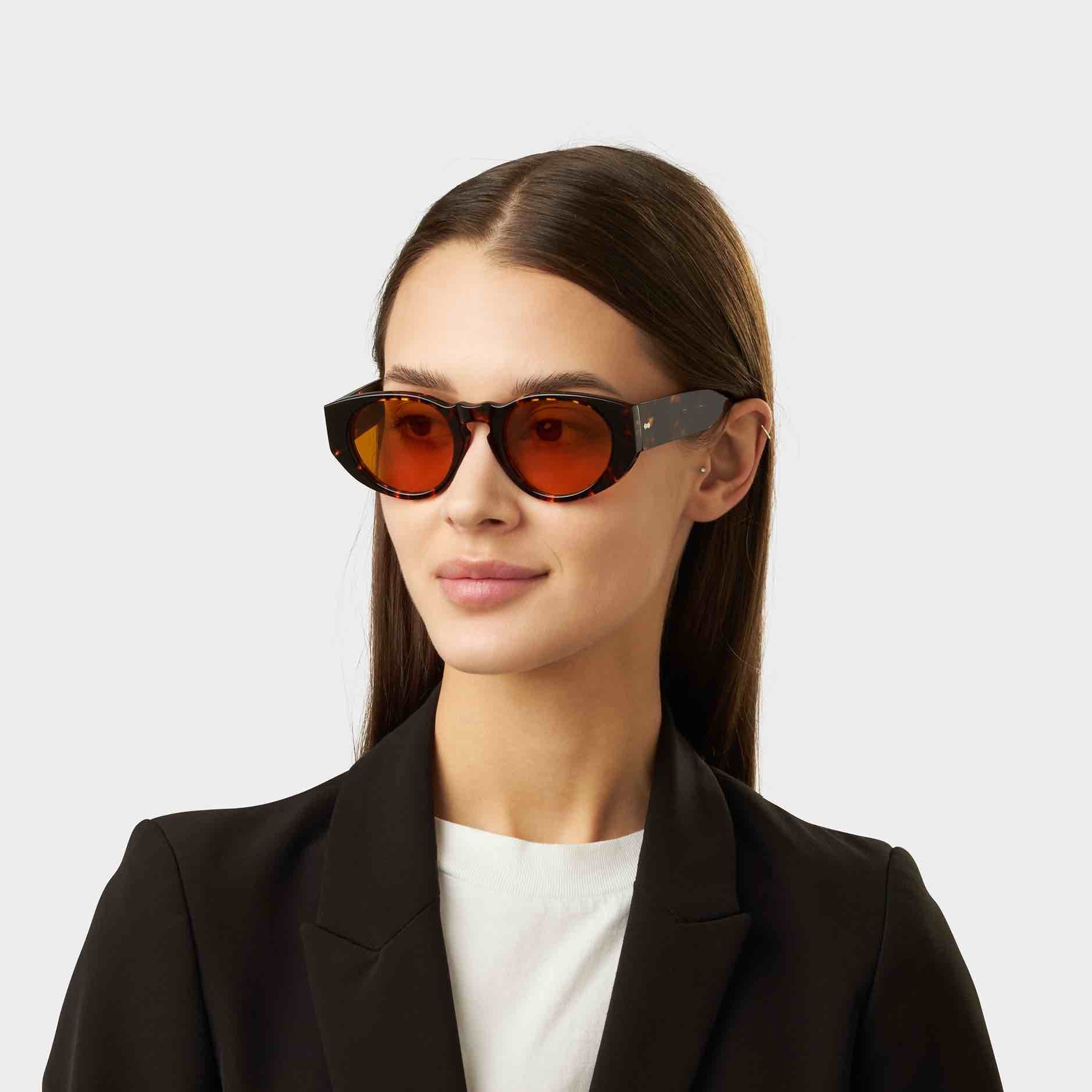 TBD Eyewear Madras Eco Dark Havana Orange Lens Sunglasses Woman