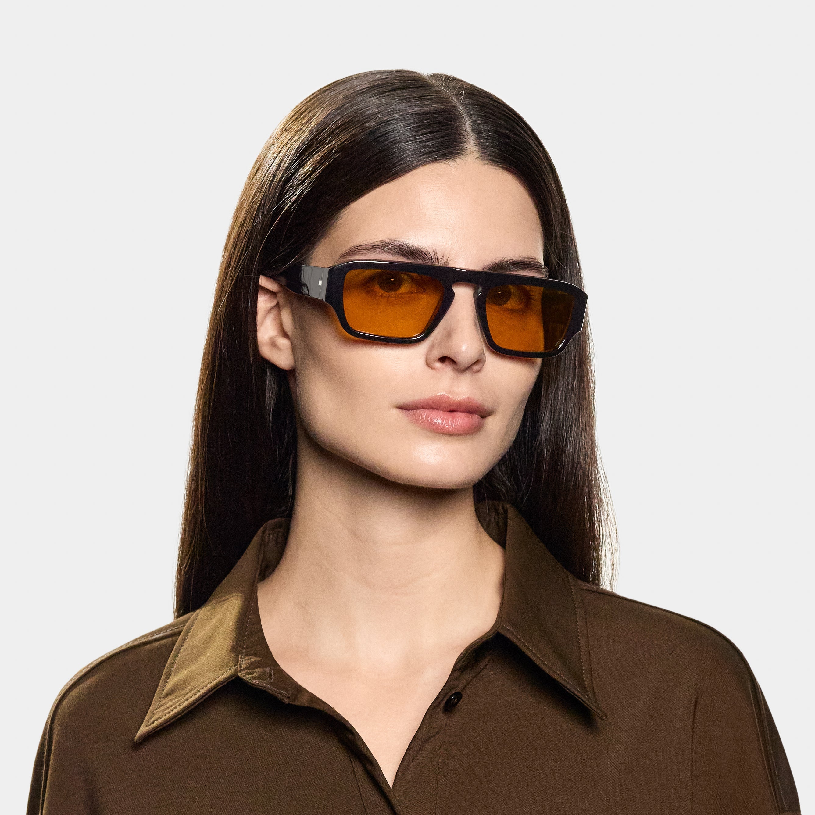 TBD Eyewear Mist Eco Black Orange Lens Sunglasses Woman